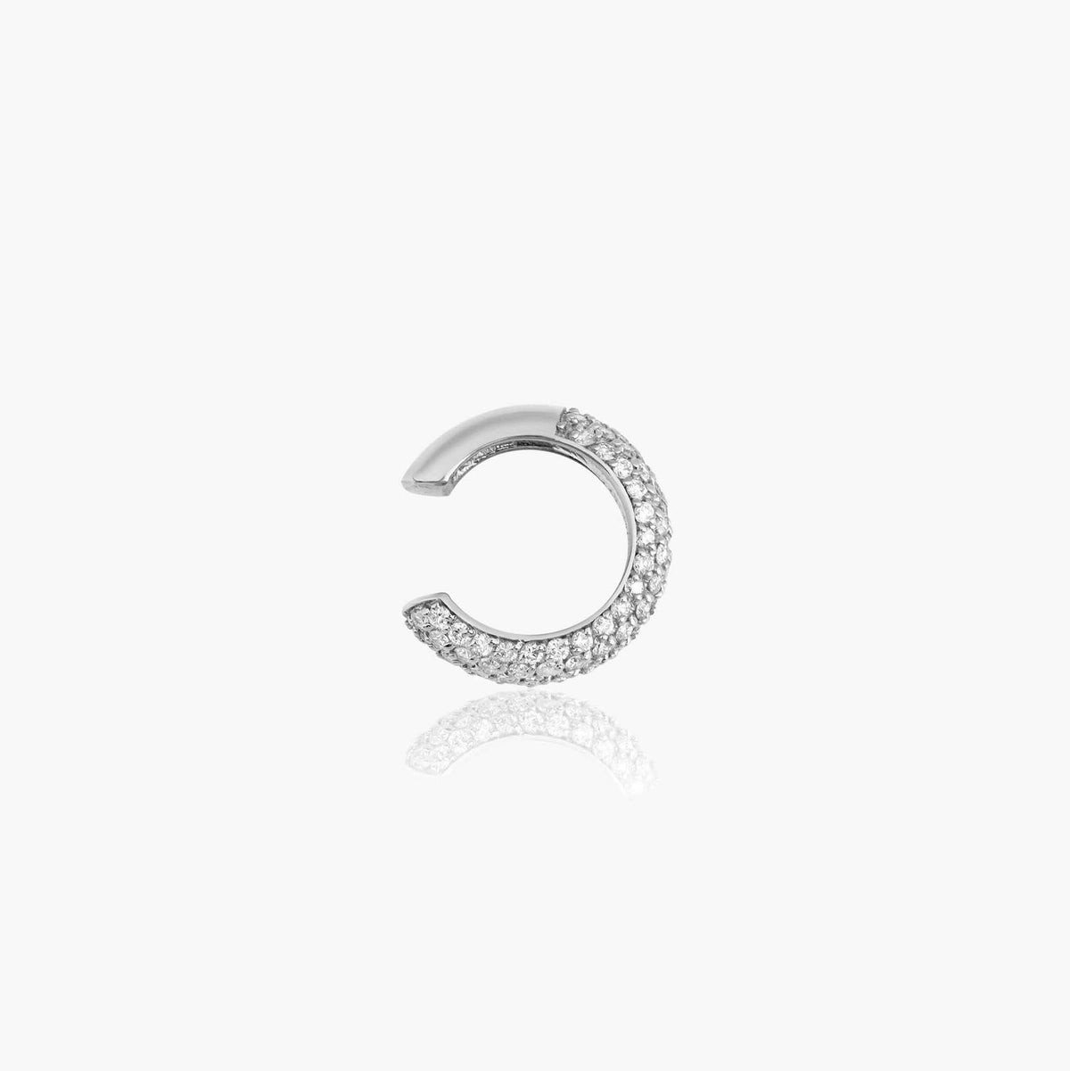 Pave Diamond Circle Ear Cuff in 14K Gold