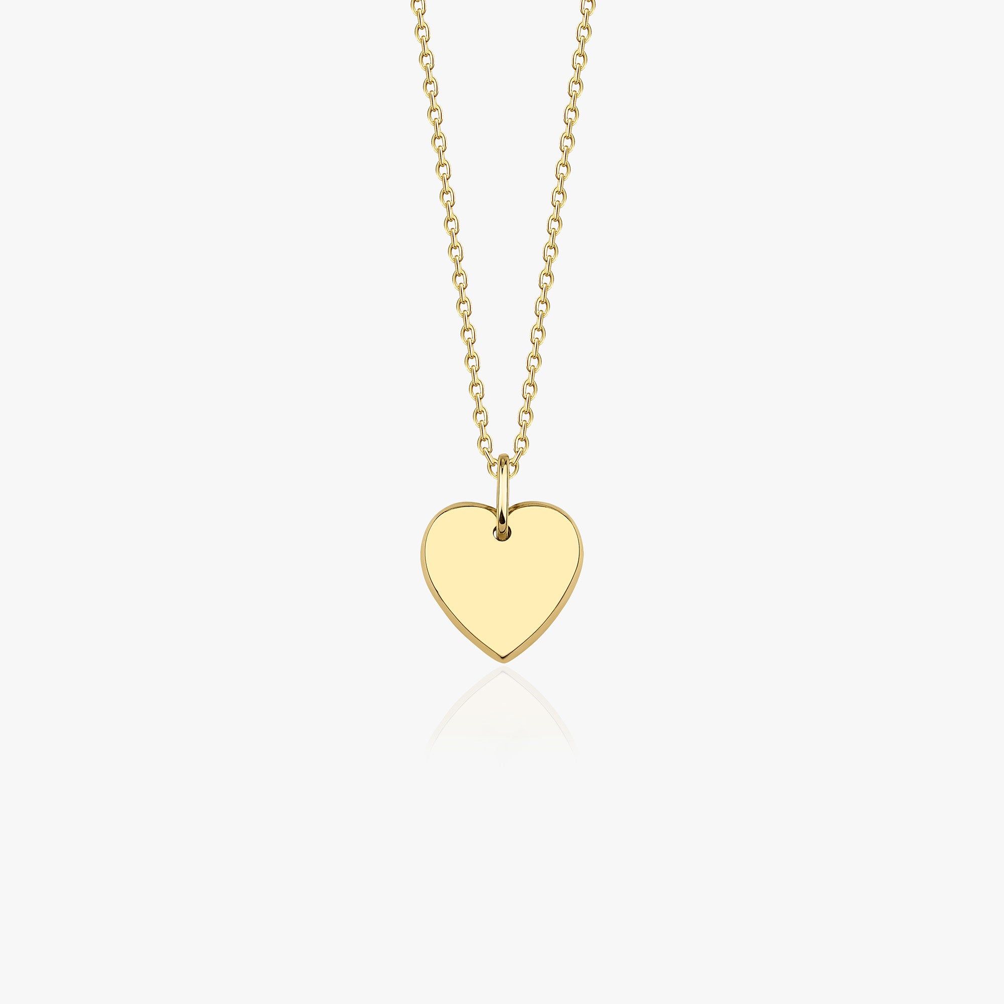 Plain Gold Heart Necklace in 14K Gold