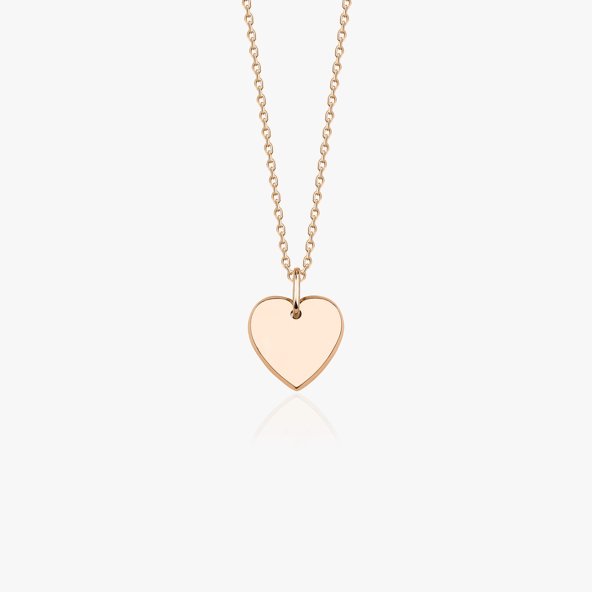Plain Gold Heart Necklace in 14K Gold
