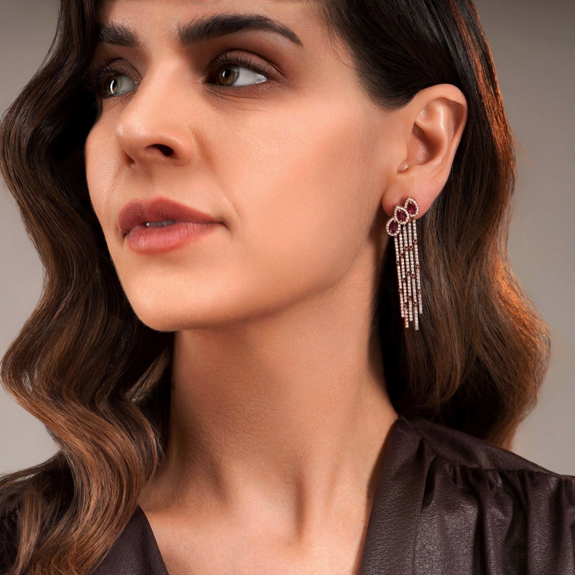 Eternal Ruby and Diamond Earrings in 18K Gold