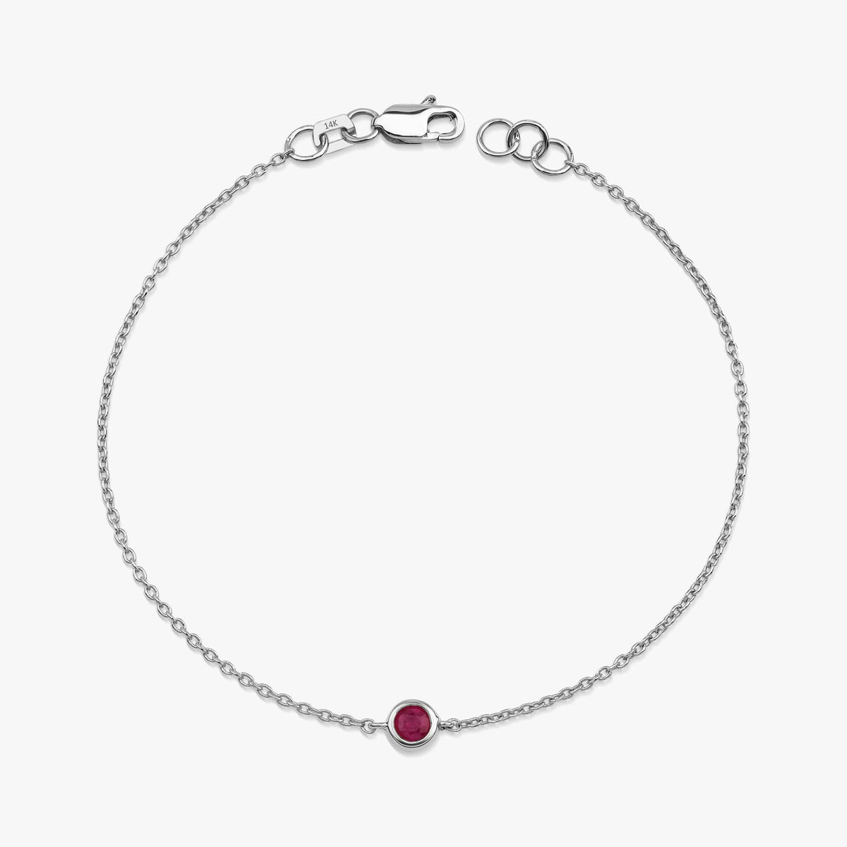 Ruby Solitaire Bracelet in 14K Gold