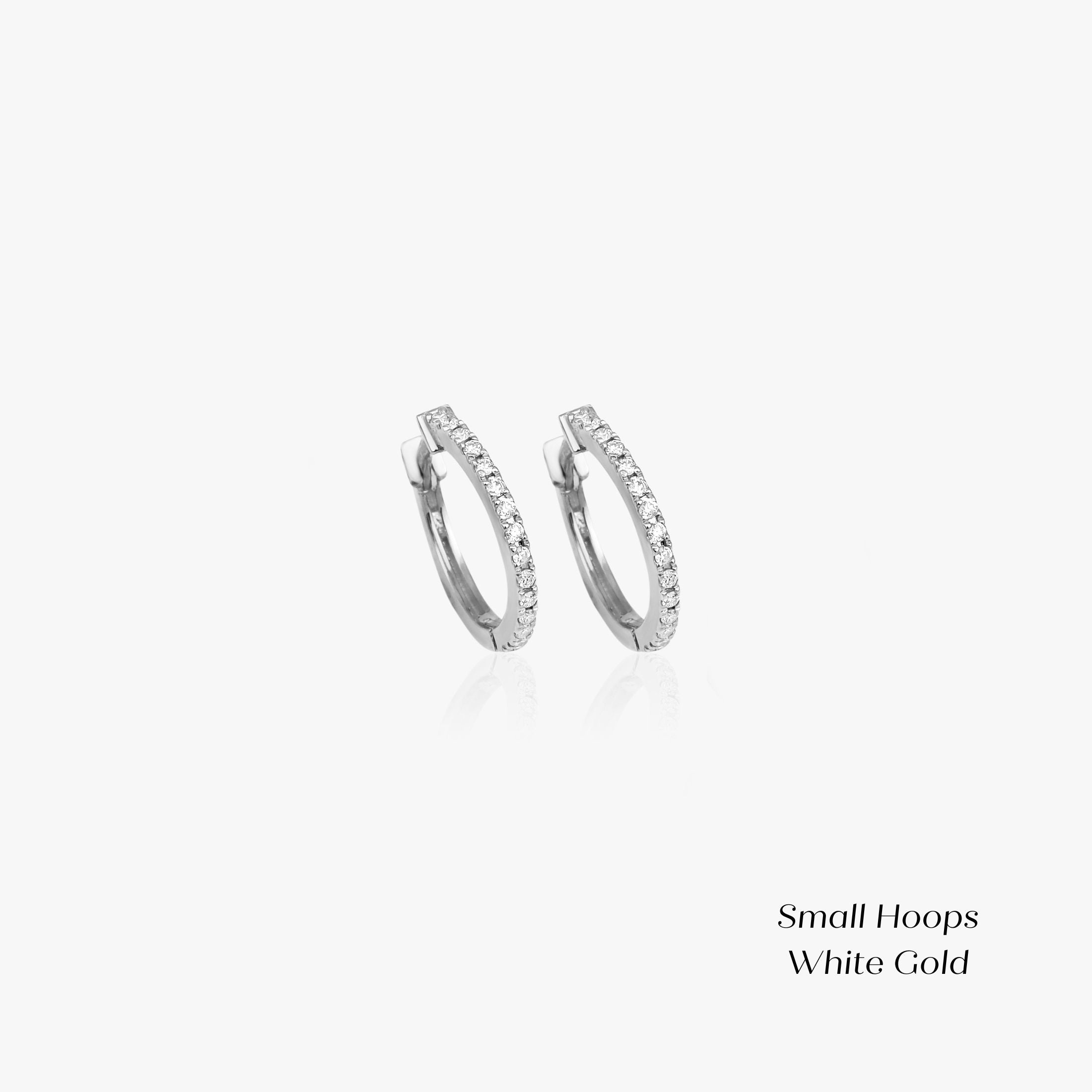 Diamond Huggie Hoops in 14K Gold