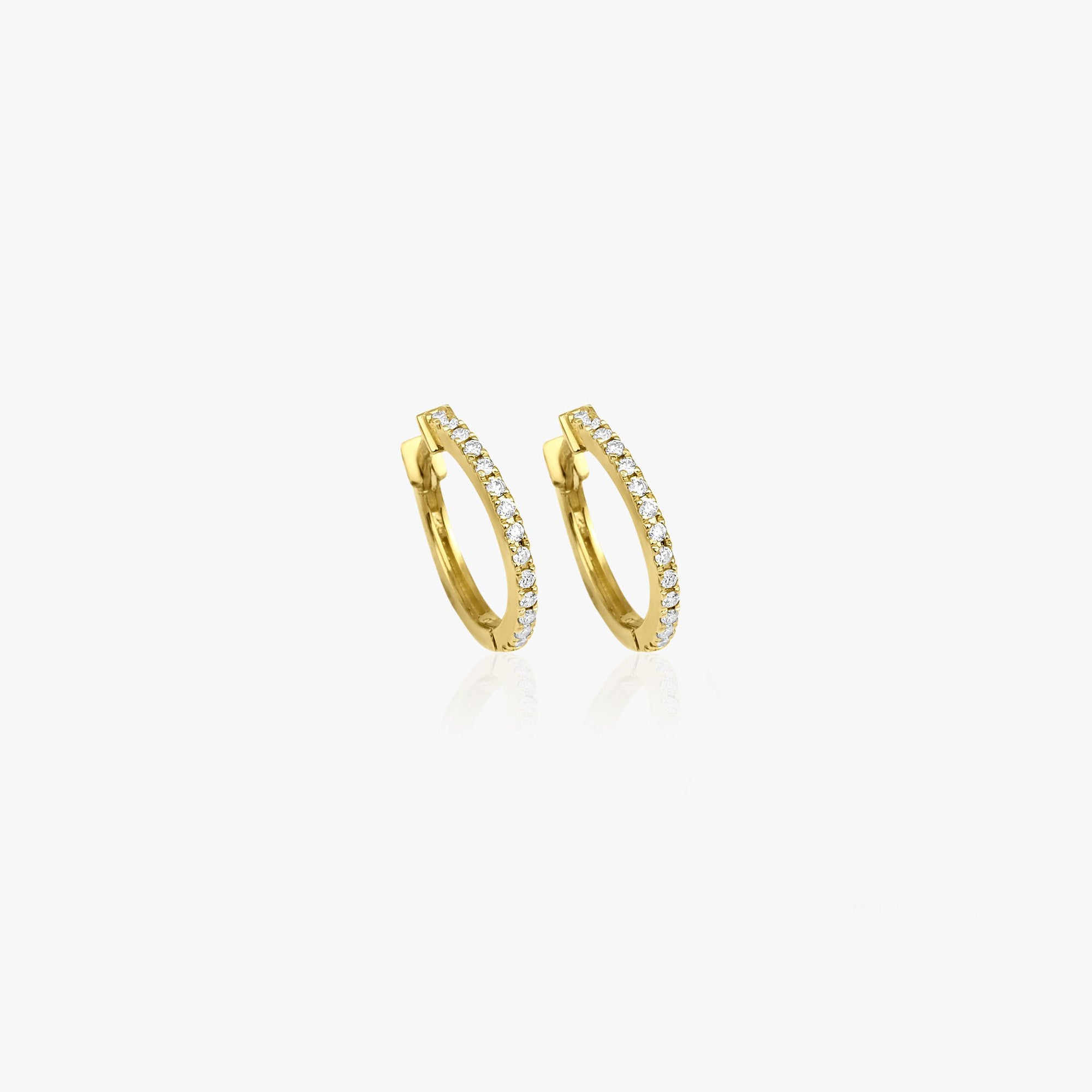 Small Diamond Huggies in 14K Gold