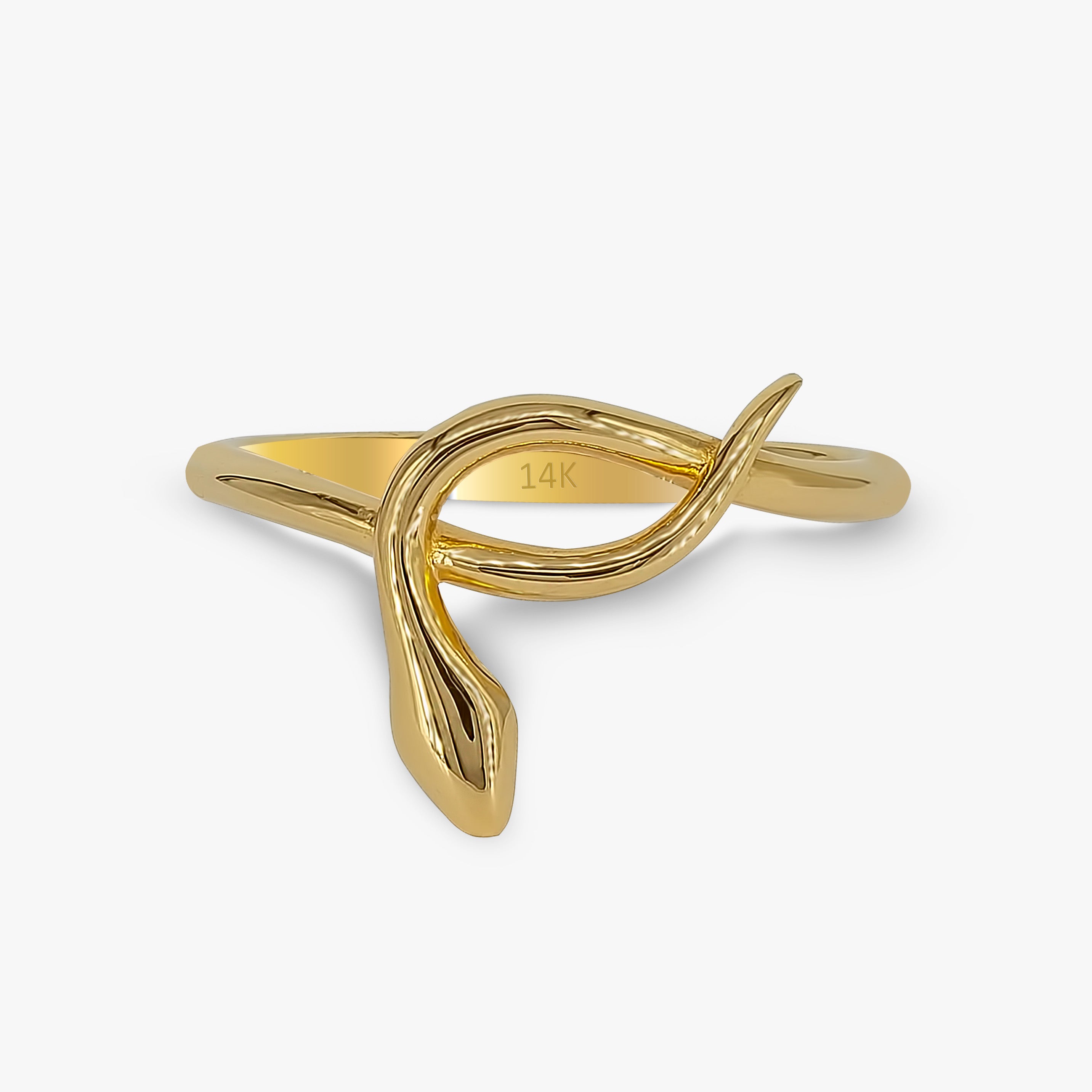 Dainty Snake Ring in 14K Gold