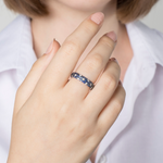 Two Blue Sapphire and Diamond Rings For Anthony, all made in 14K White Gold Further Details in the Description