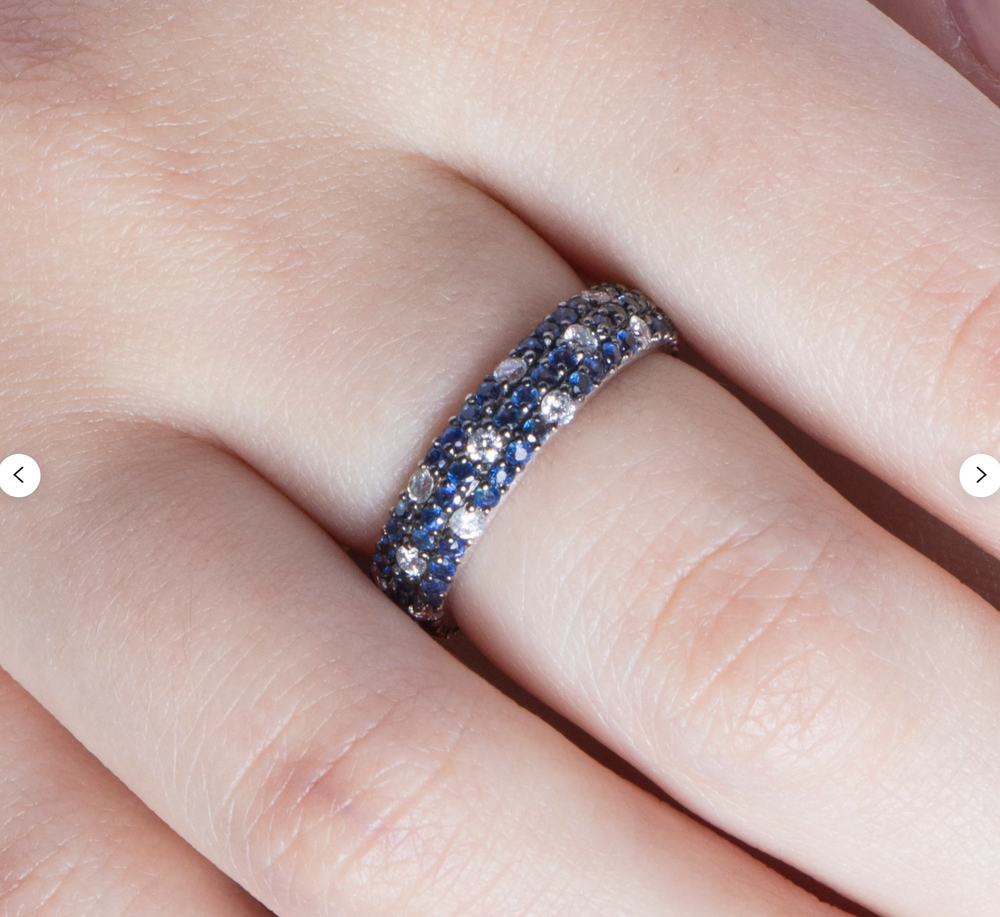 Two Blue Sapphire and Diamond Rings For Anthony, all made in 14K White Gold Further Details in the Description