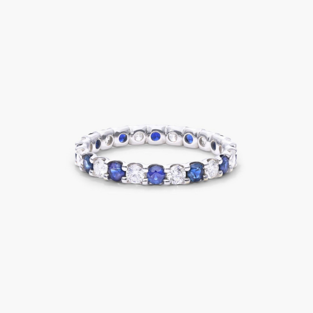 Two Blue Sapphire and Diamond Rings For Anthony, all made in 14K White Gold Further Details in the Description