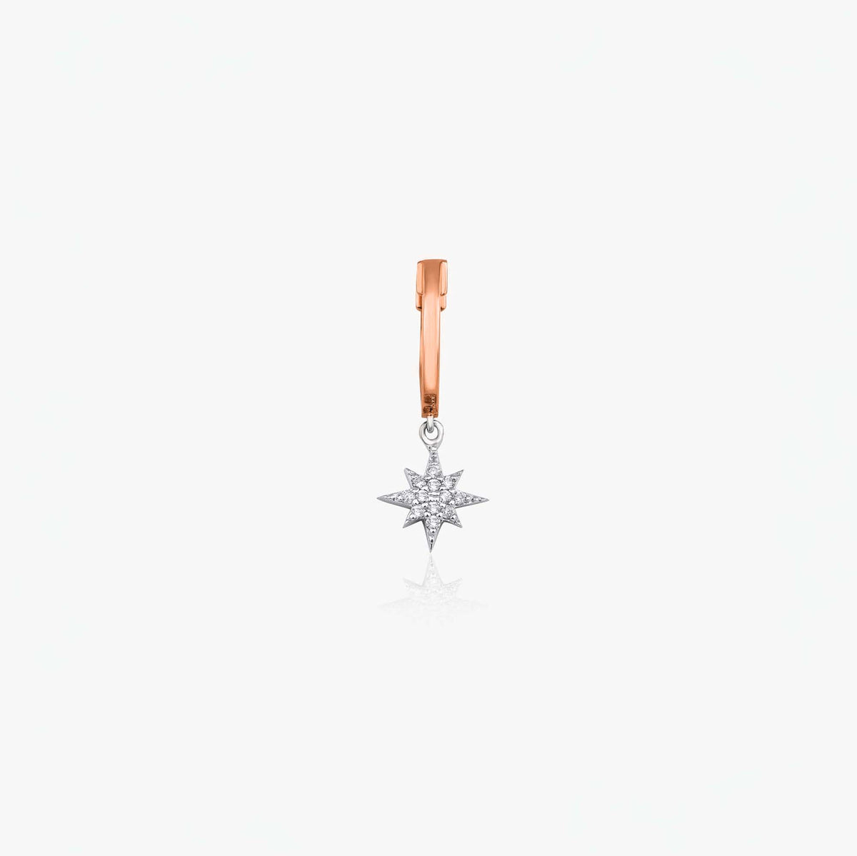 Single Diamond North Star Hoop in 14K Gold