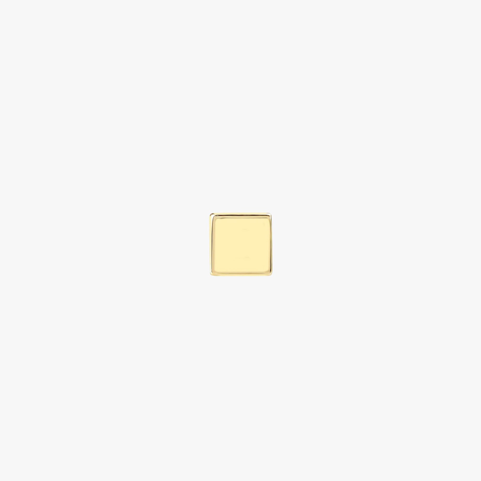Single Square Stud in 14K Gold