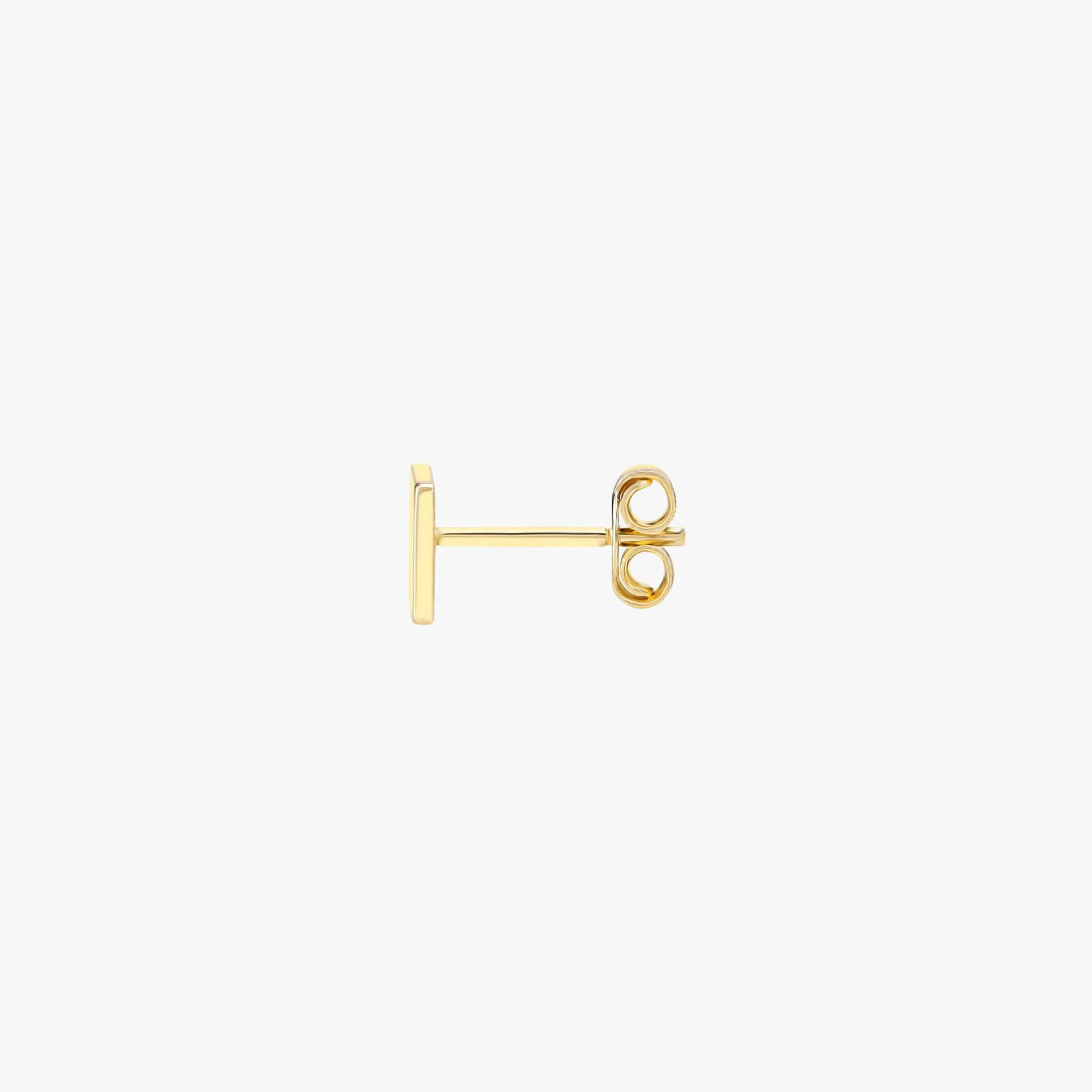Single Square Stud in 14K Gold