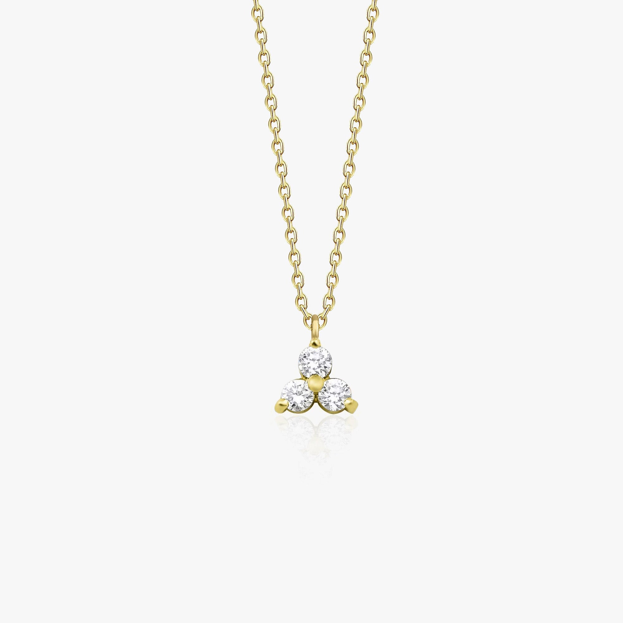 Trio Diamond Necklace in 14K Gold