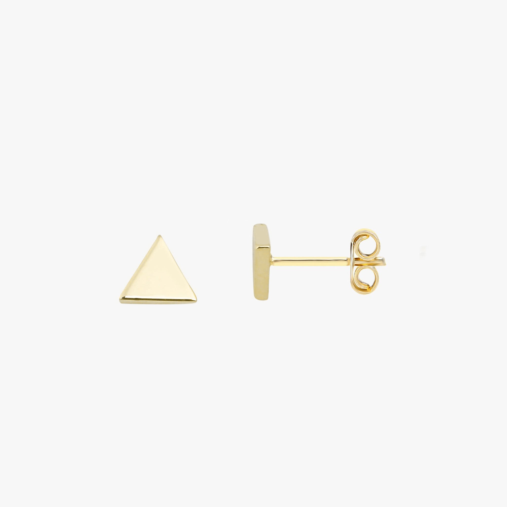 Single Triangle Stud in 14K Gold