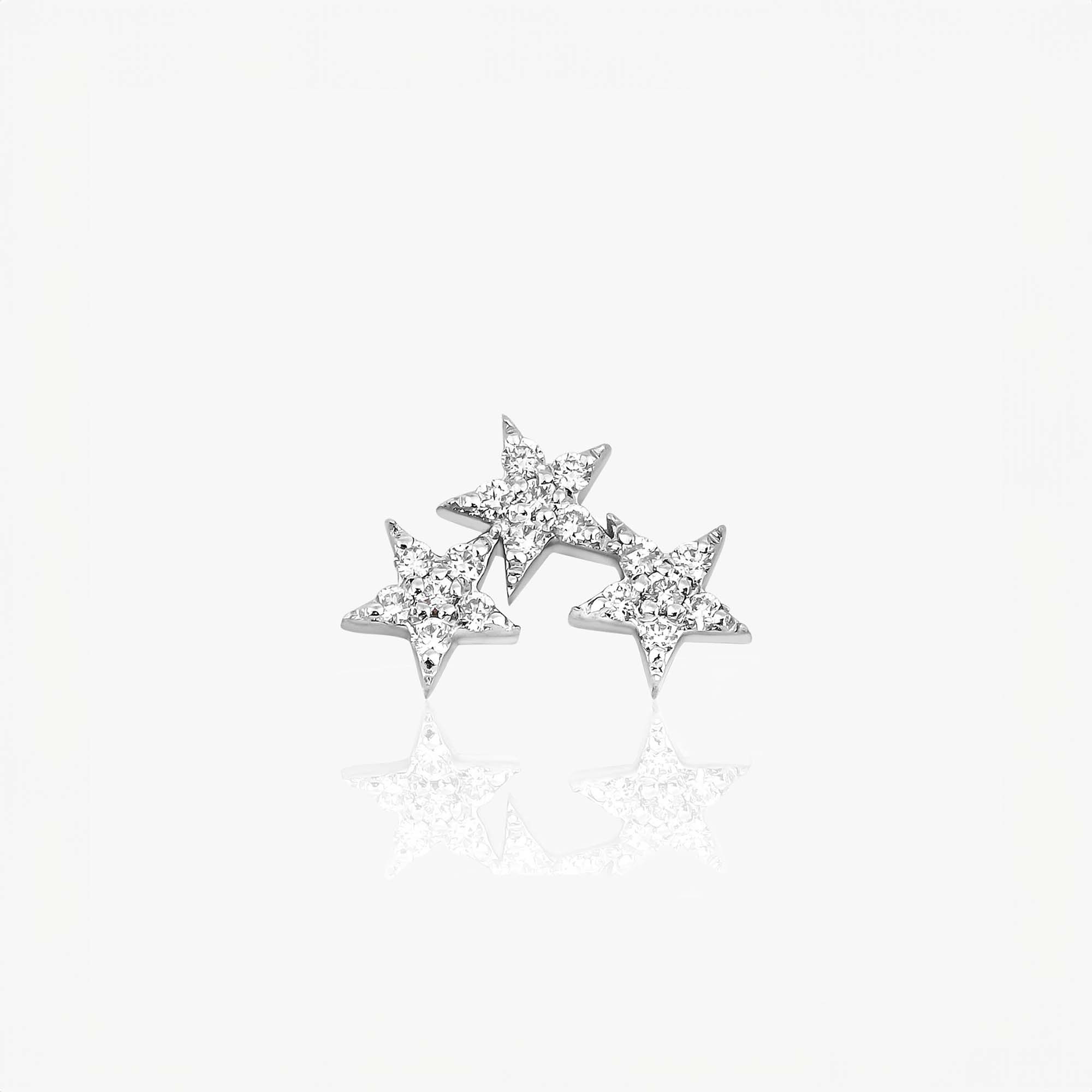 Single Celestial Star Group Stud Available in 14K Gold
