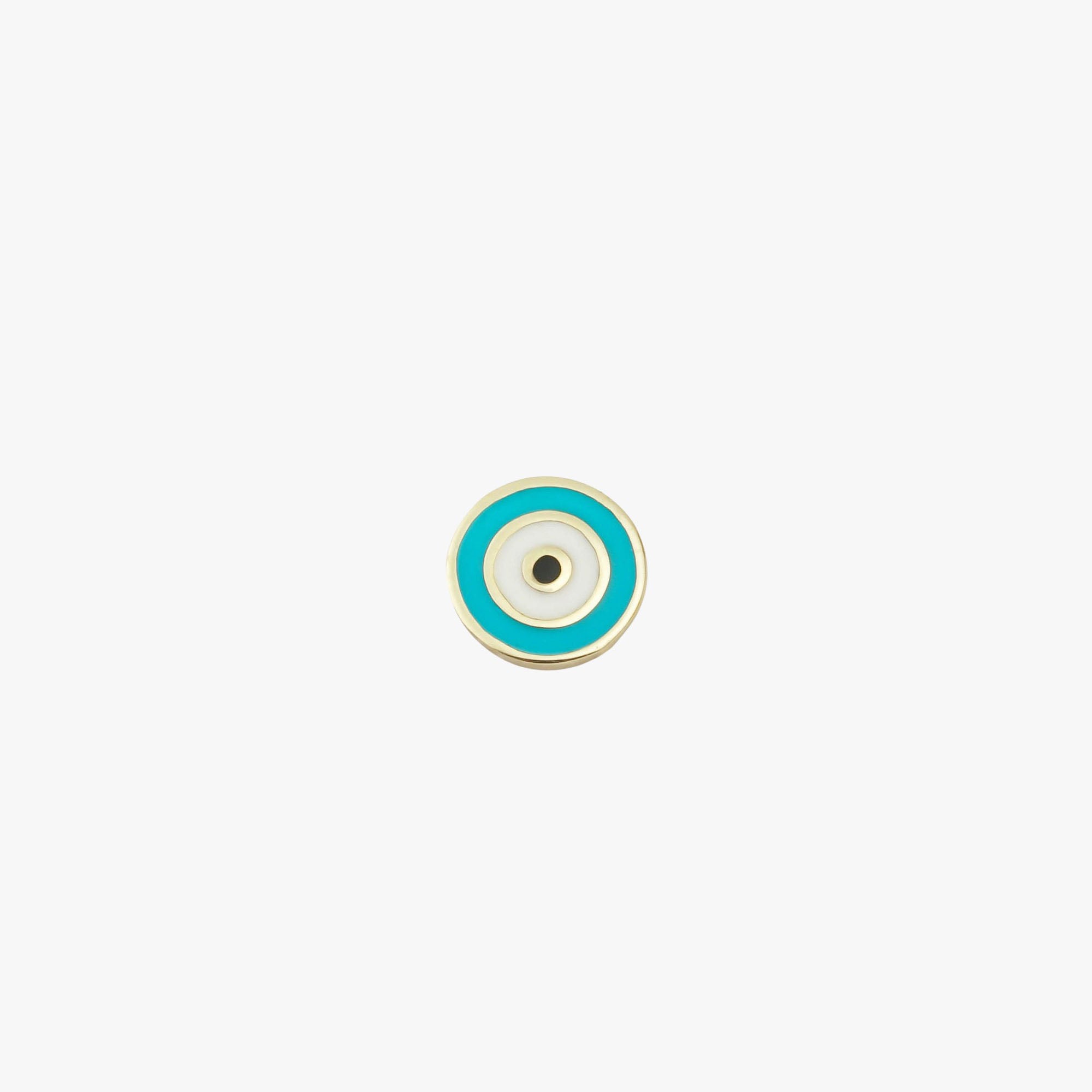 Single Mini Turquoise Evil Eye Stud in 14K Gold