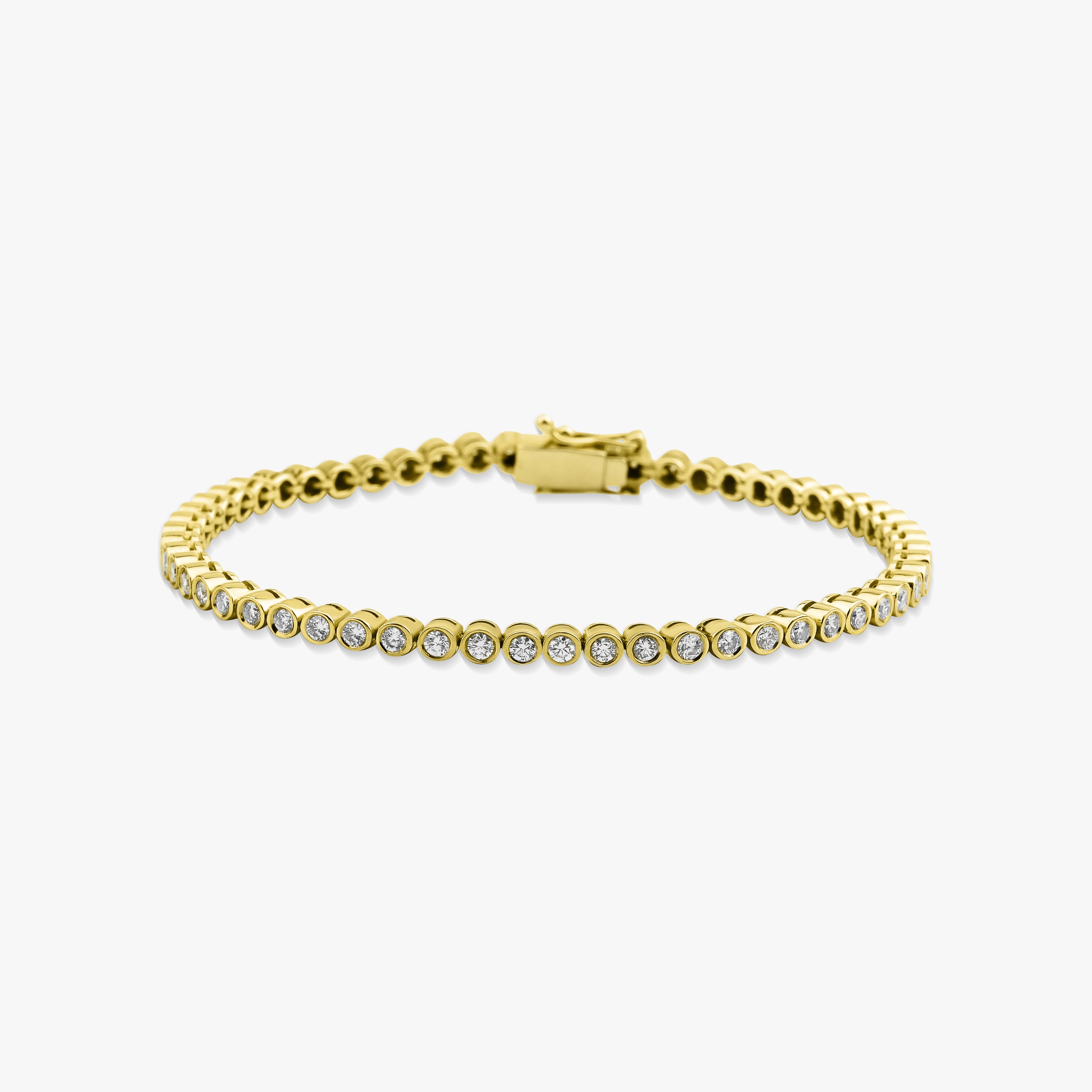 Bezel Set Tennis Bracelet in 14K Gold