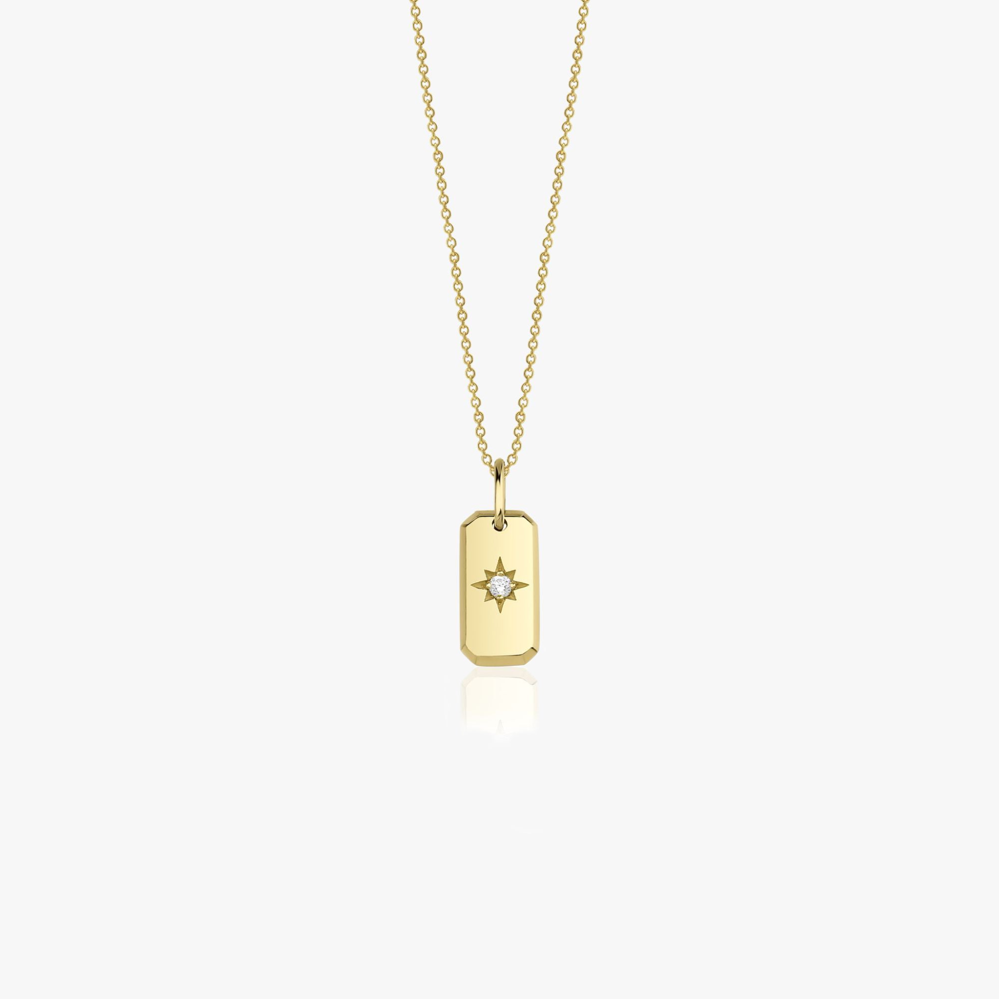 Mini Diamond North Star Pendant Necklace in 14K Gold