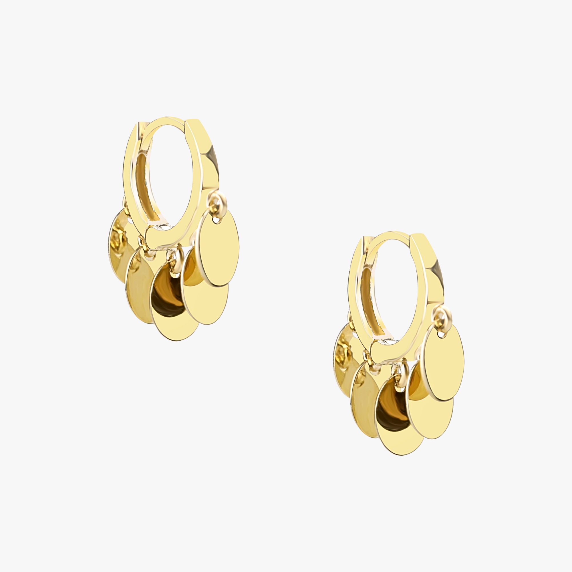 14K Gold Oval Drop Earrings