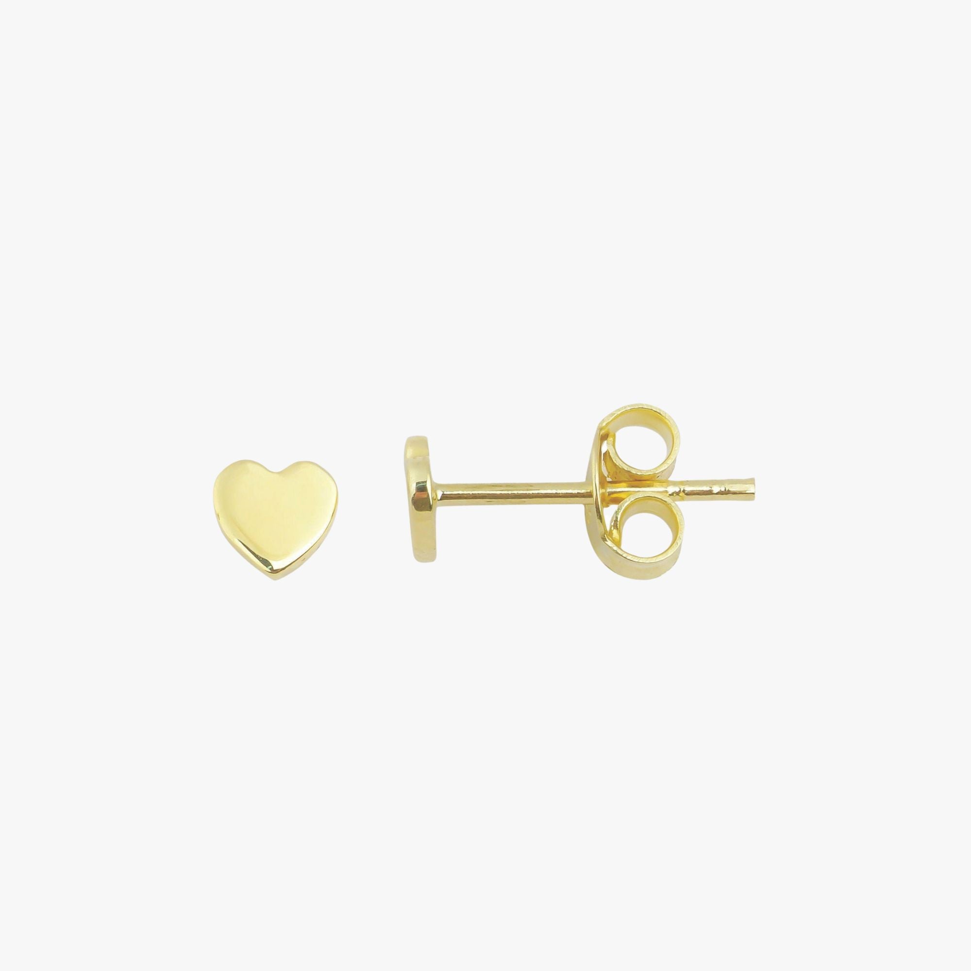 Heart Stud Earrings in 14K Gold