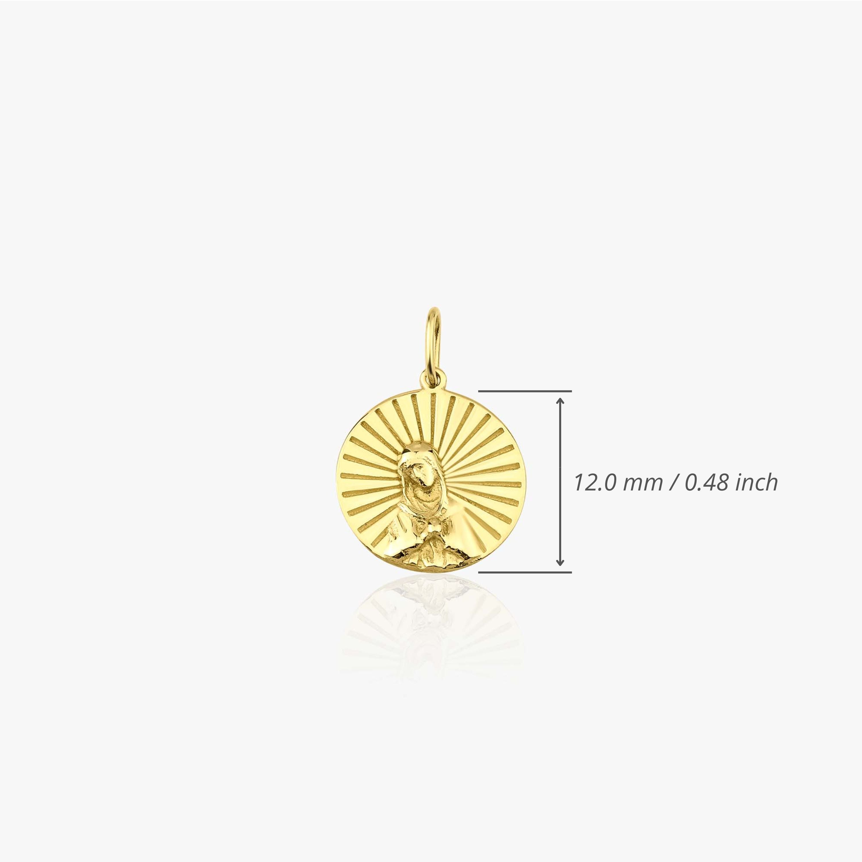 Virgin Mary Charm in 14K Gold