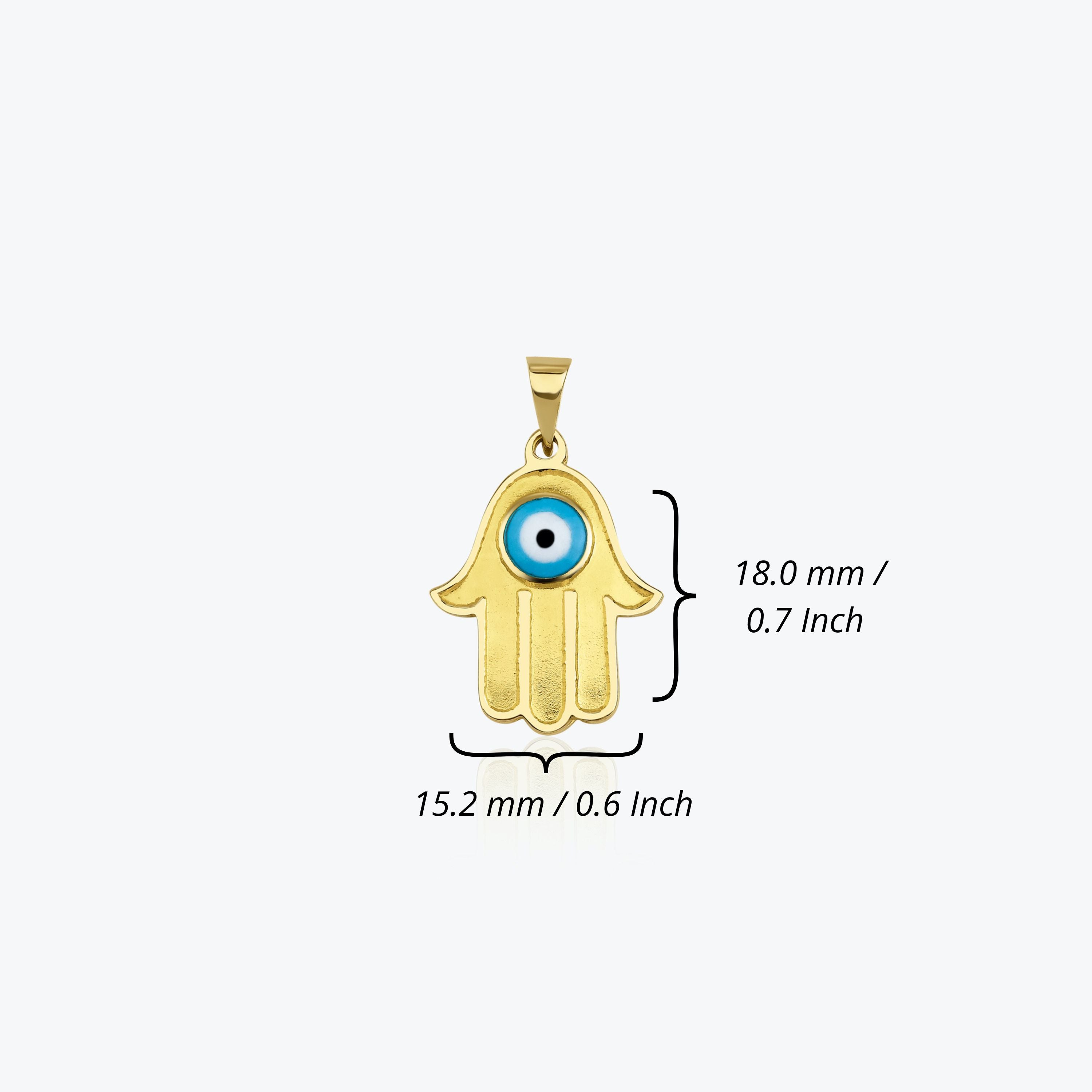 Large Vintage Hamsa Pendant in 14K Gold