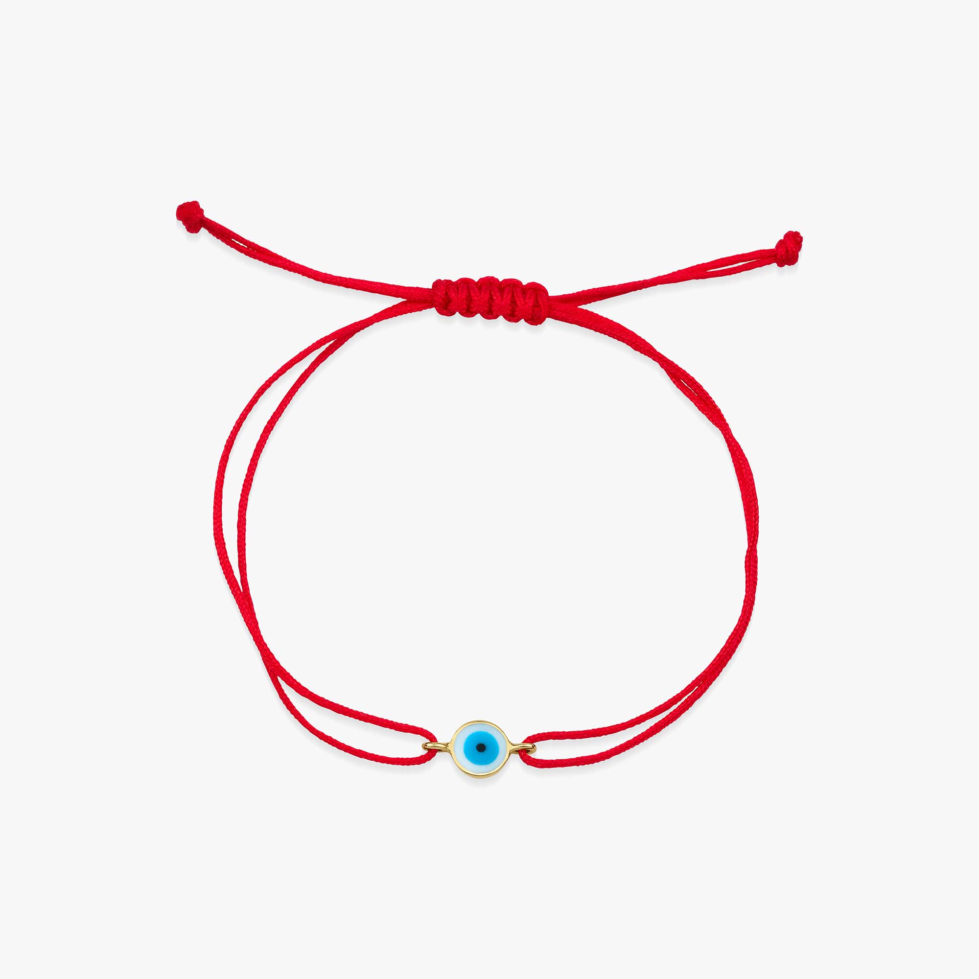 White Evil Eye Rope Bracelet in 14K Gold