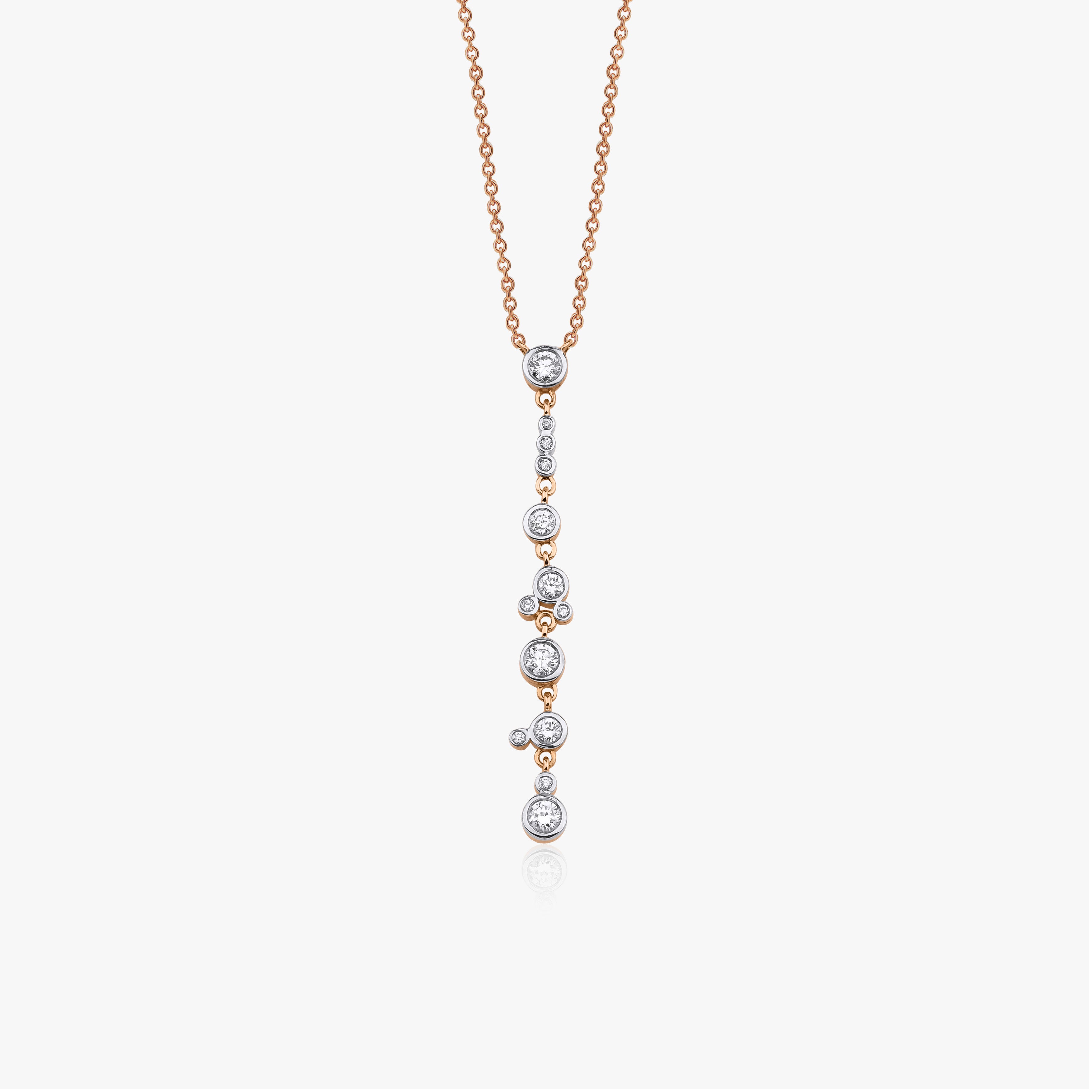 Diamond Lariat Necklace in 14K Gold / WATERFALL