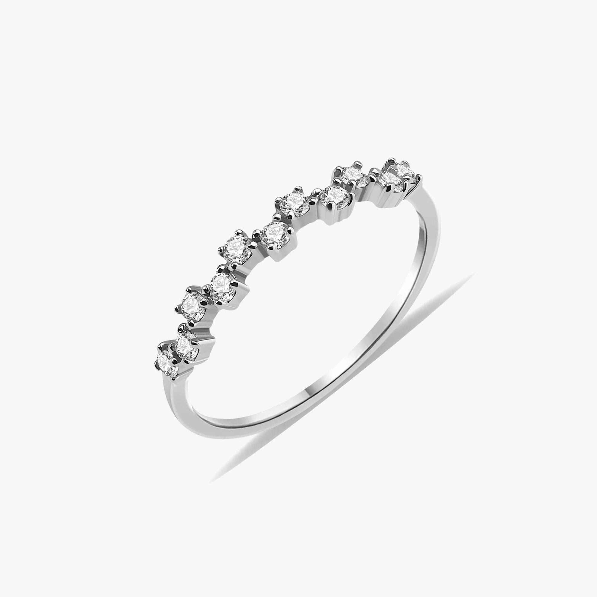 Zigzag Diamond Ring in 14K Gold