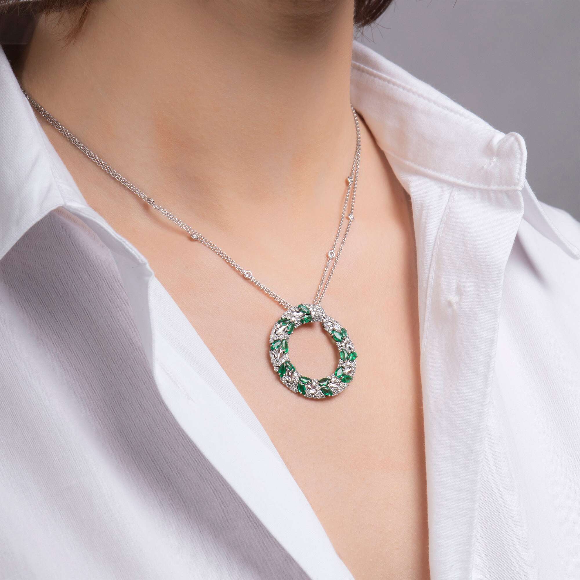 Eternal Emerald and Diamond Necklace