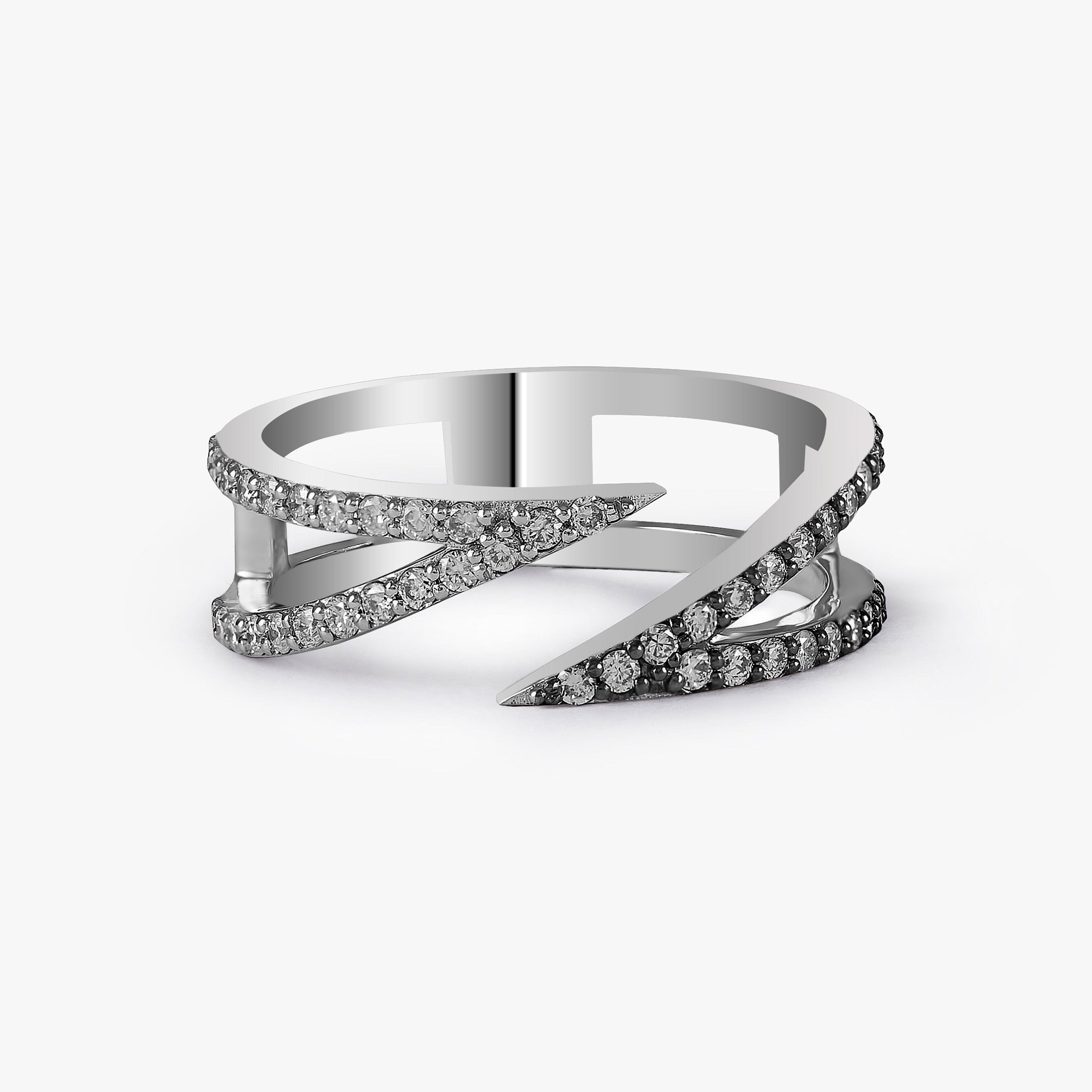 Diamond Shark Fin Ring in 14K Gold