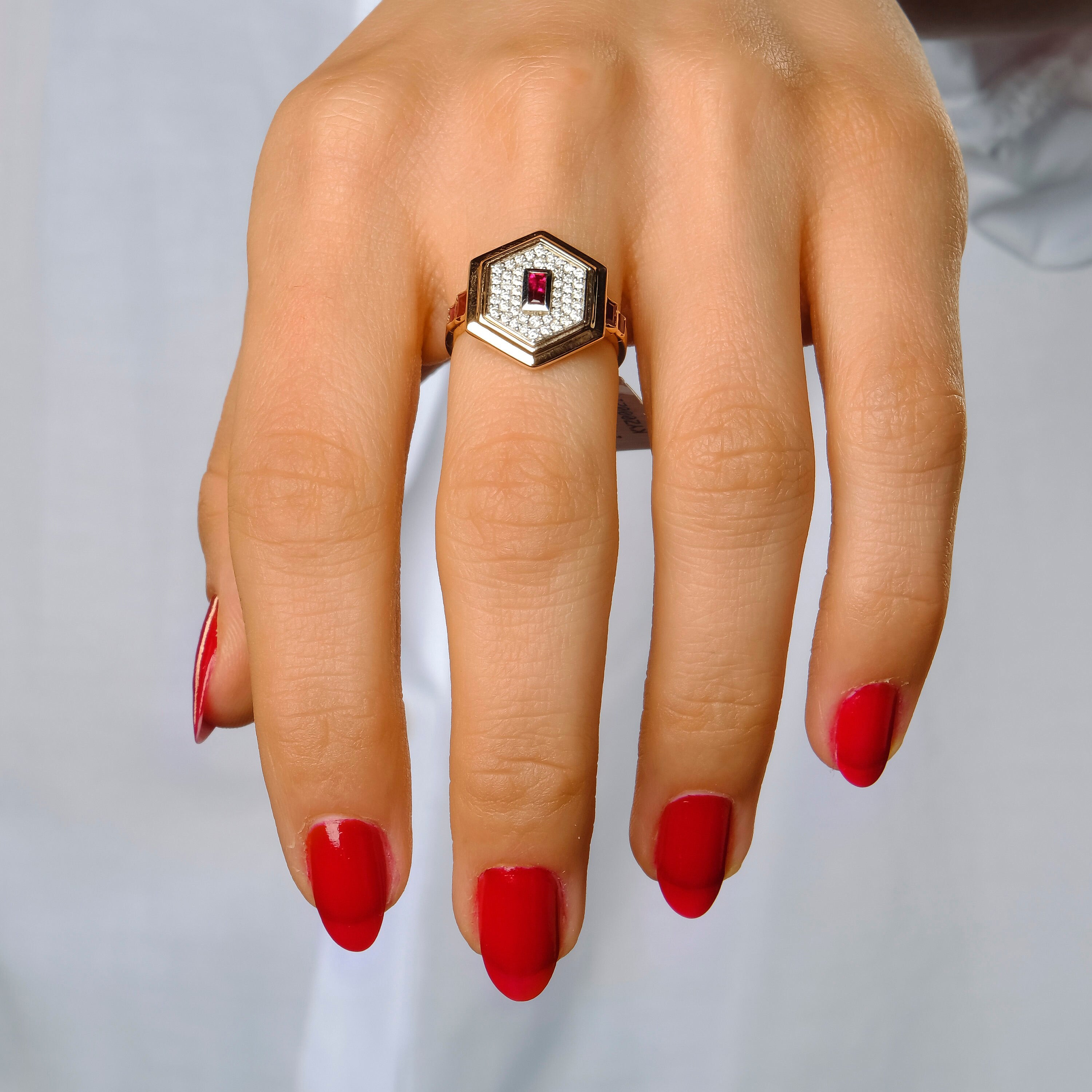 Ruby and Diamond Ring In 14K Gold