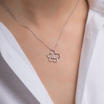 18K Gold Diamond Flower Necklace
