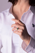 14K Gold Emerald and Diamond Ring
