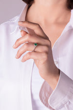 14K Gold Emerald and Diamond Ring