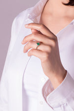14K Gold Emerald and Diamond Ring