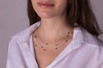 14K Gold Navy Blue Evil Eye Necklaces / Golden Protection