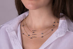 14K Gold Navy Blue Evil Eye Necklaces / Golden Protection