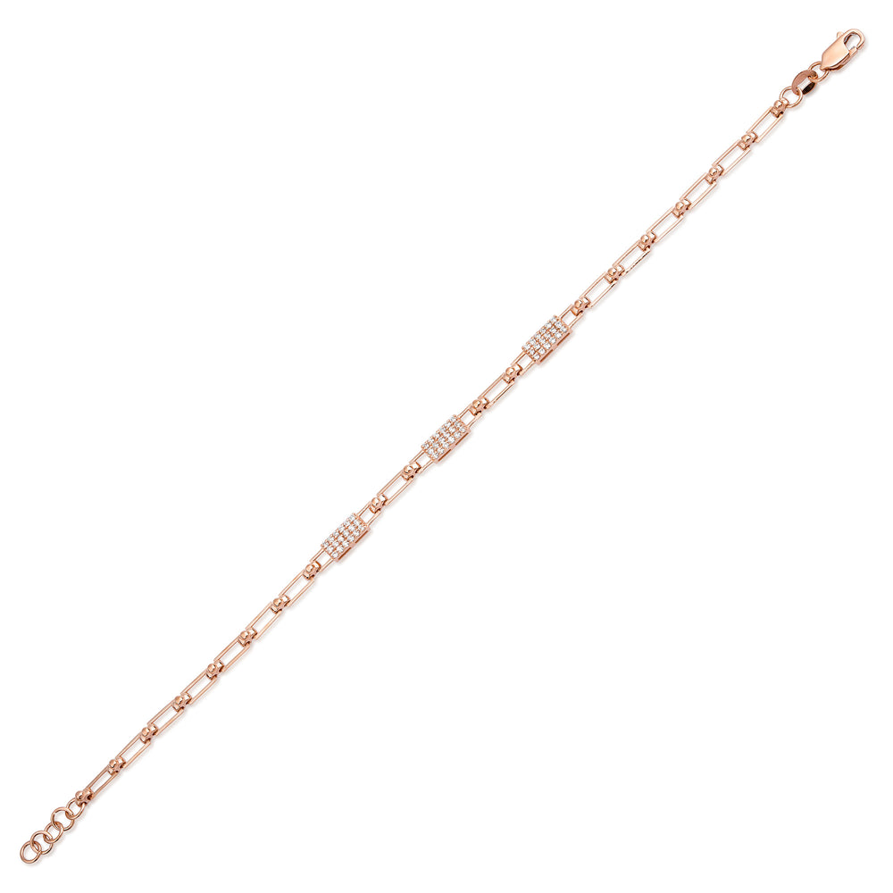 14K Gold Diamond Chain Bracelet