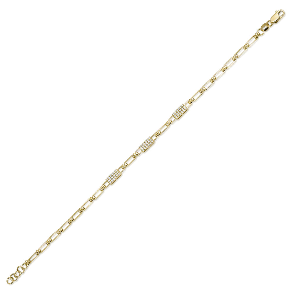 14K Gold Diamond Chain Bracelet