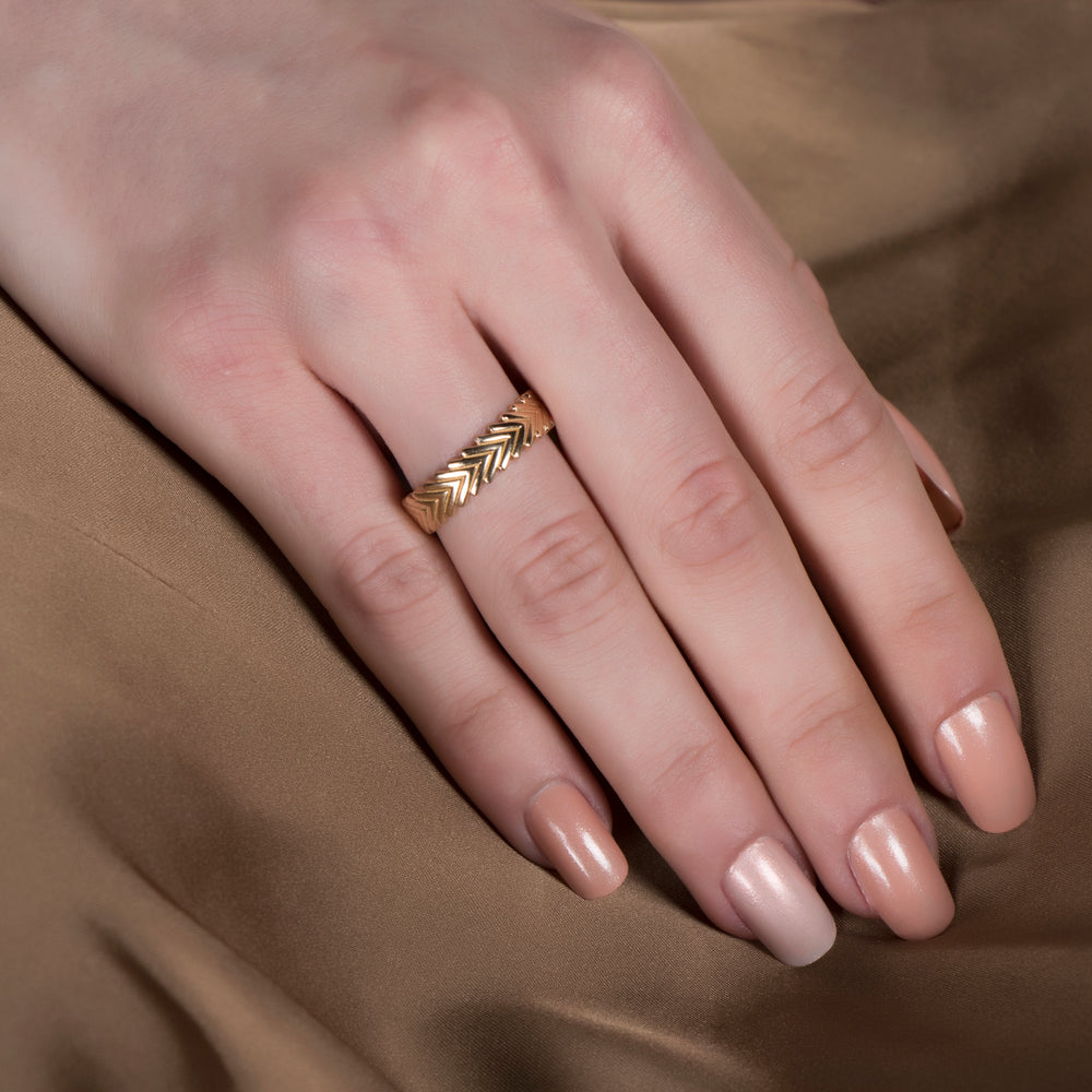 14K Gold Chevron Ring