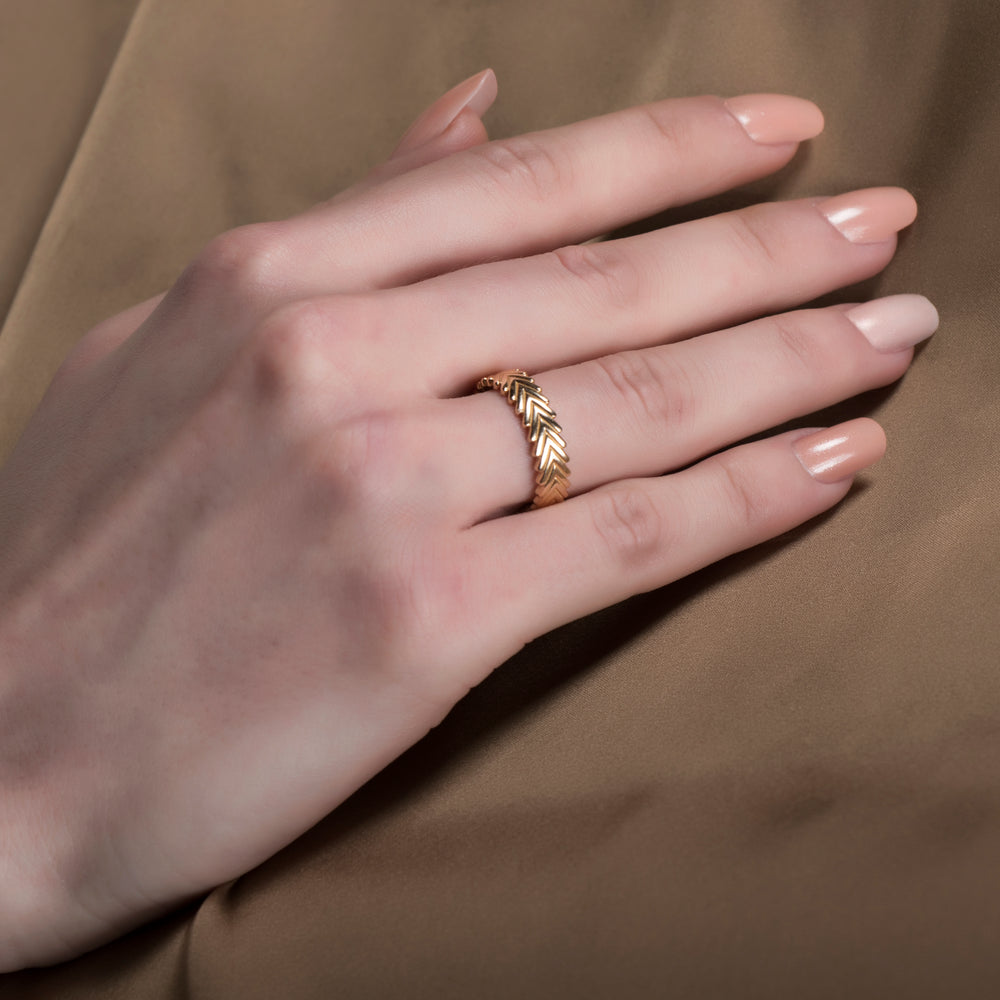 14K Gold Chevron Ring