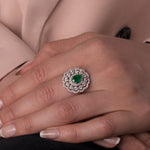 18K Gold Diamond and Emerald Ring / Eternal Queen