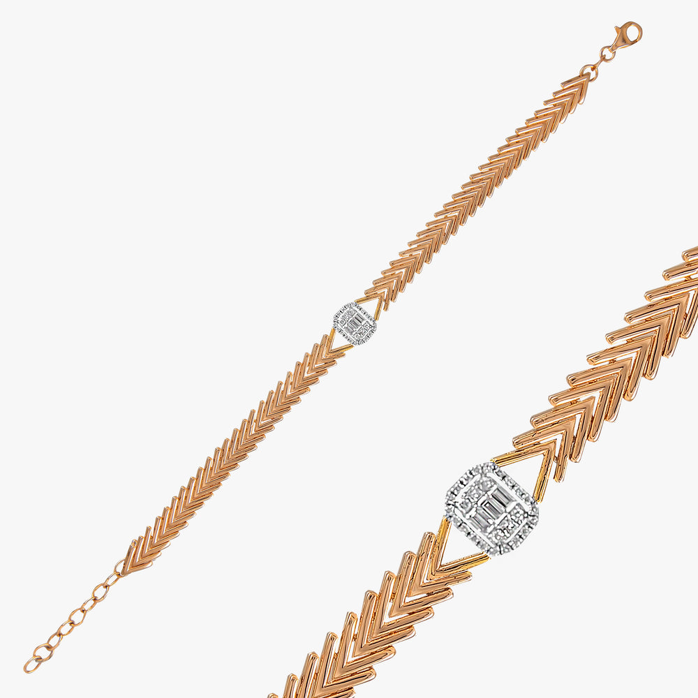 Diamond Chevron Bracelet in 14K Gold