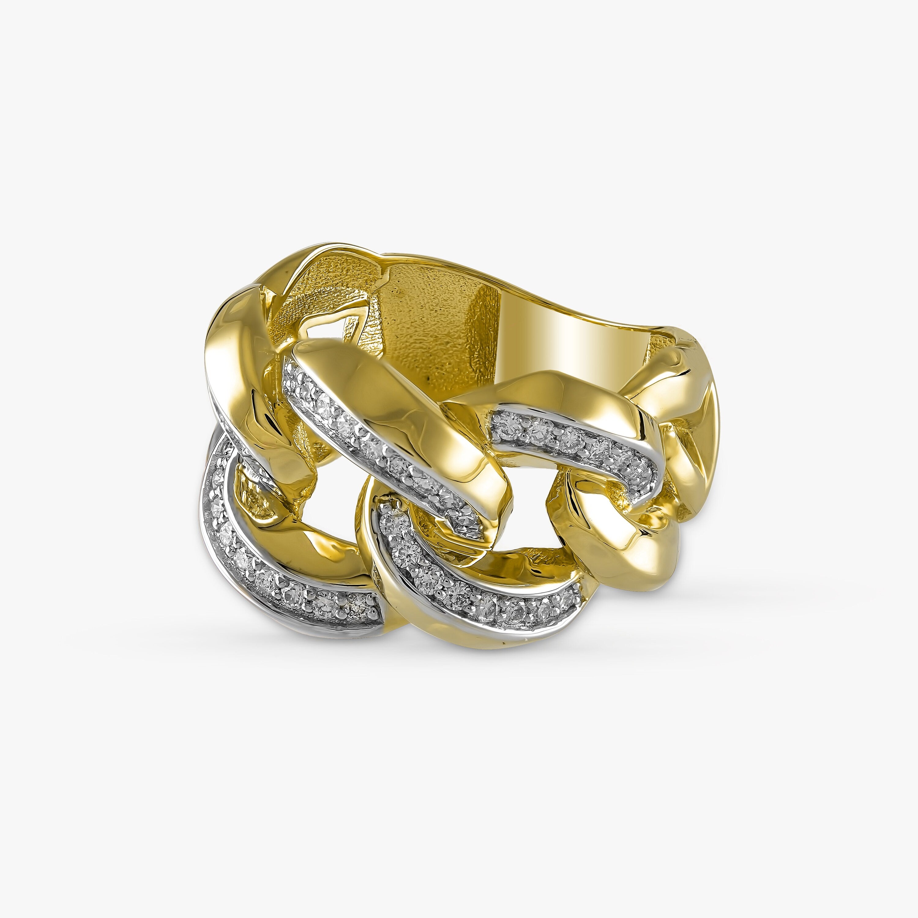 Large Cuban Link Ring in 14K Gold