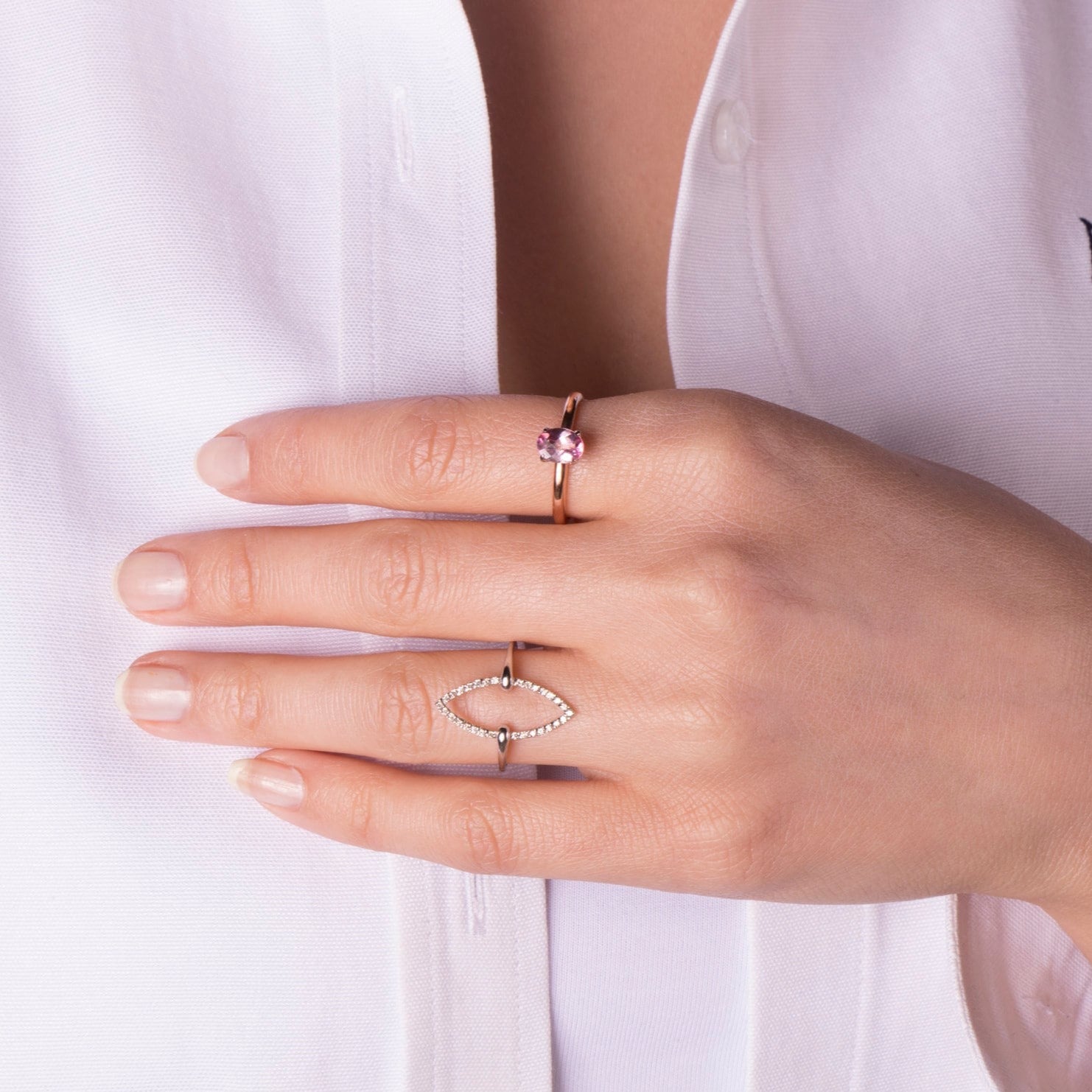 Open Diamond Dimensions Ring in 14K Gold