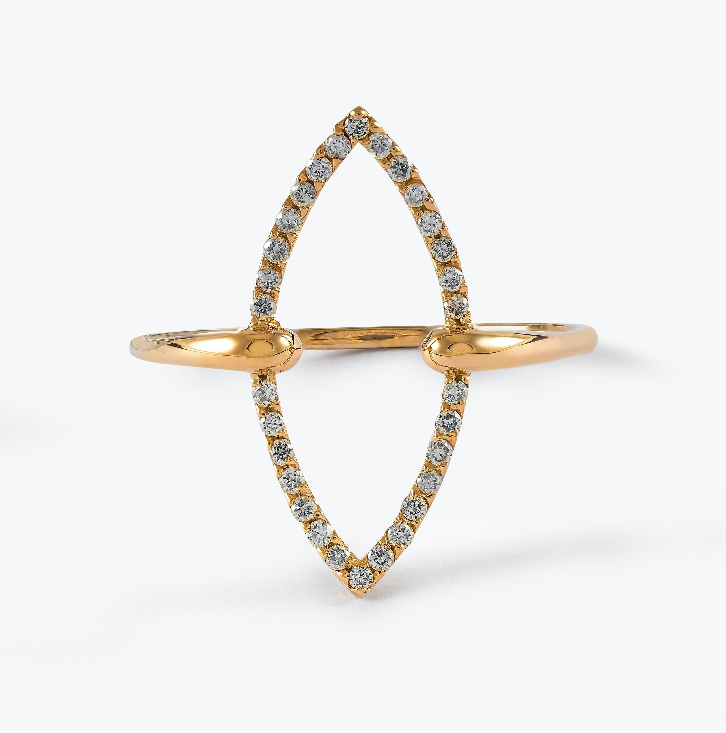 14K Gold Open Diamond Ring