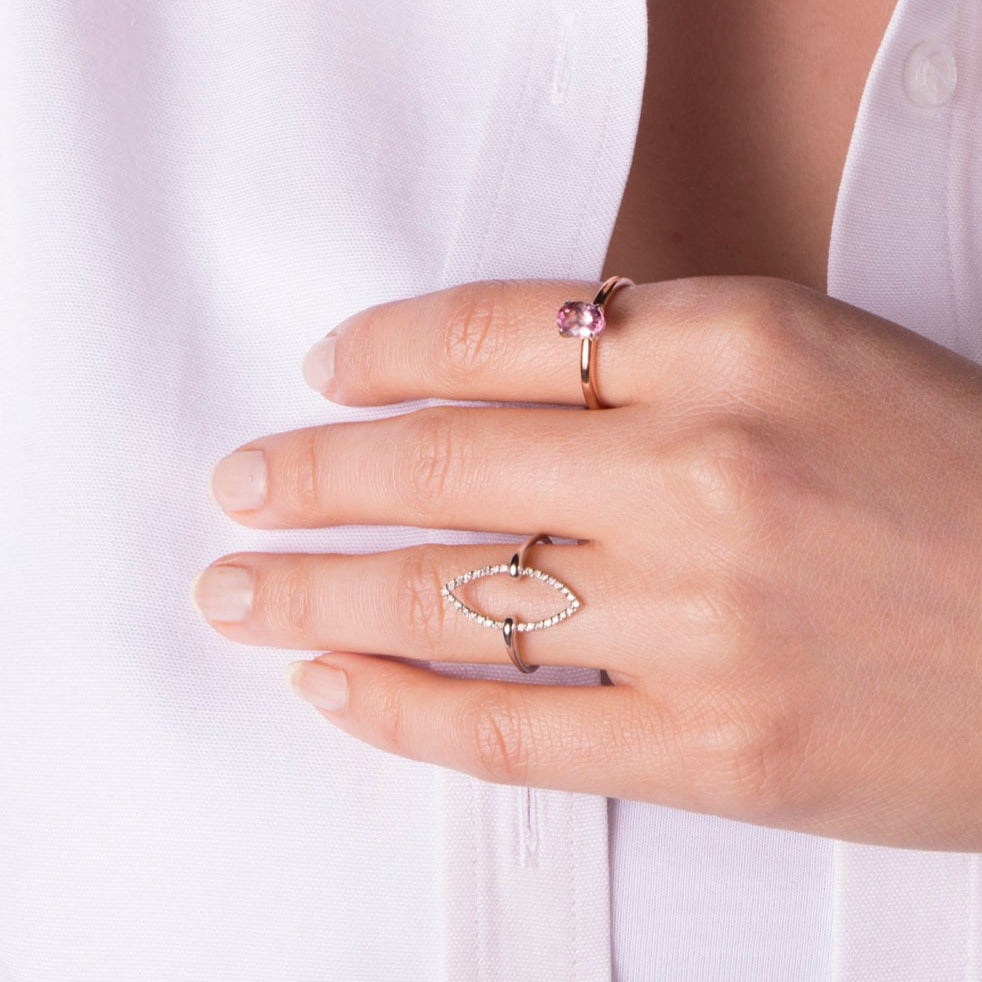 Open Diamond Dimensions Ring in 14K Gold