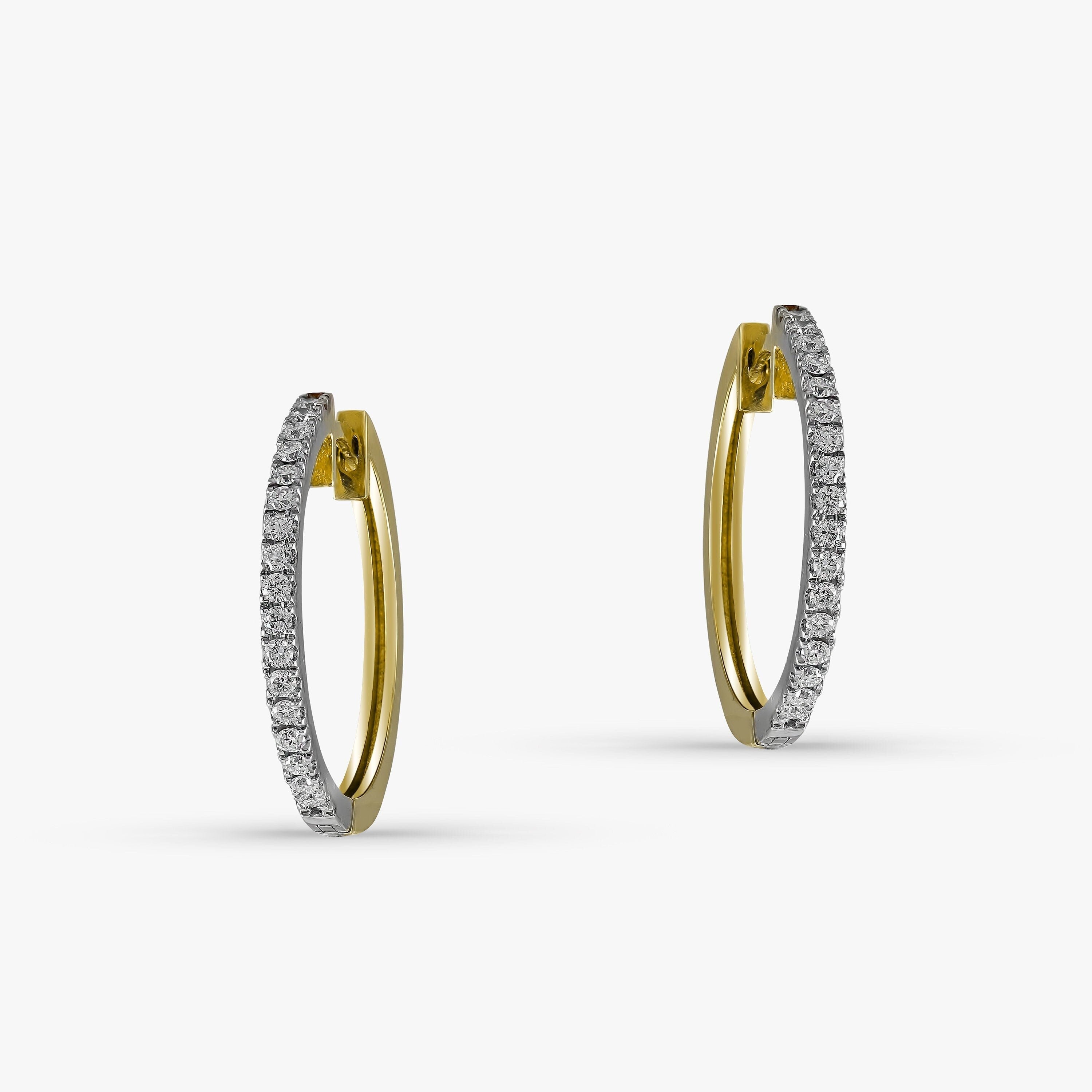 Extra Large Diamond Hoops in 14K Gold
