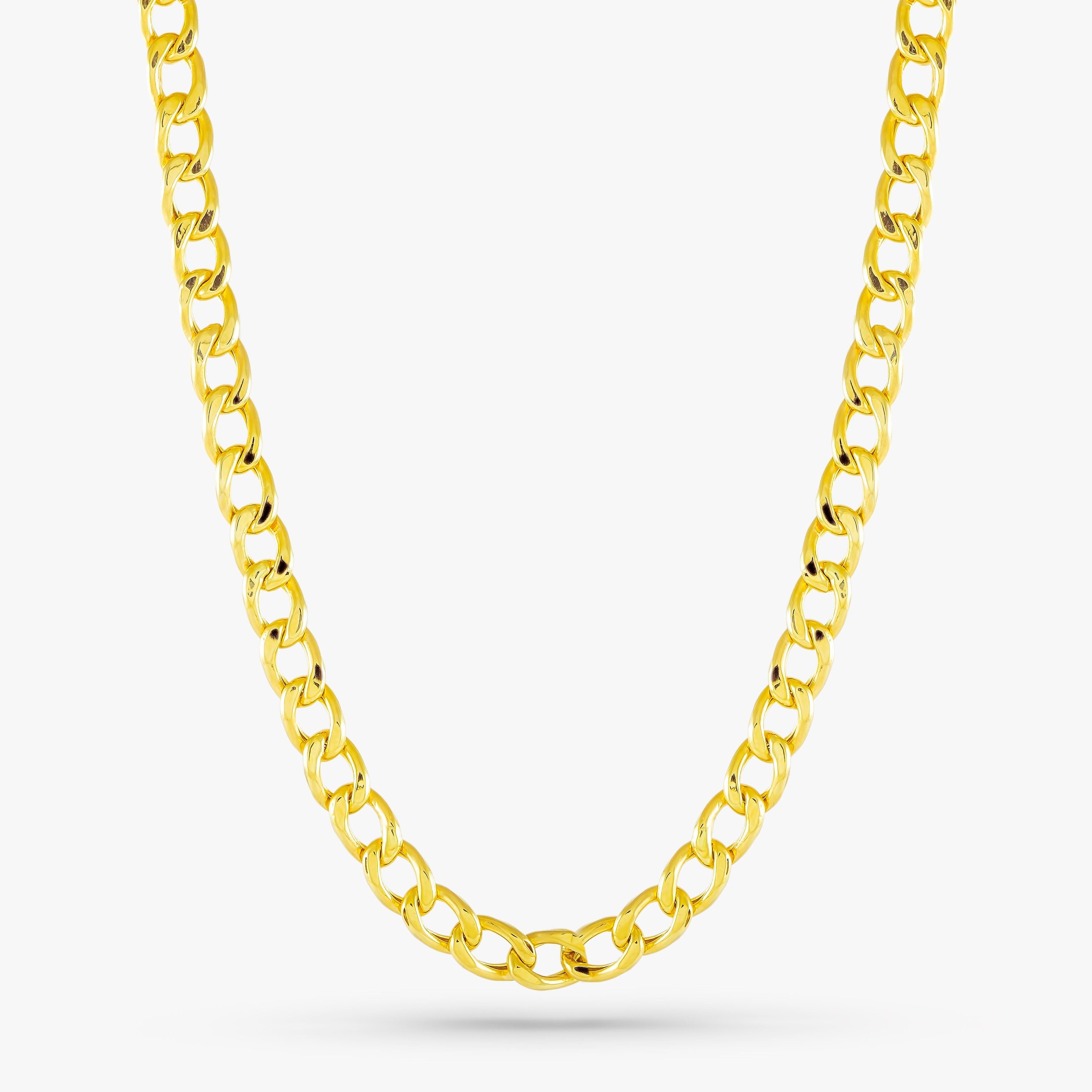 Minimal Curb Chain Necklace in 14K Gold