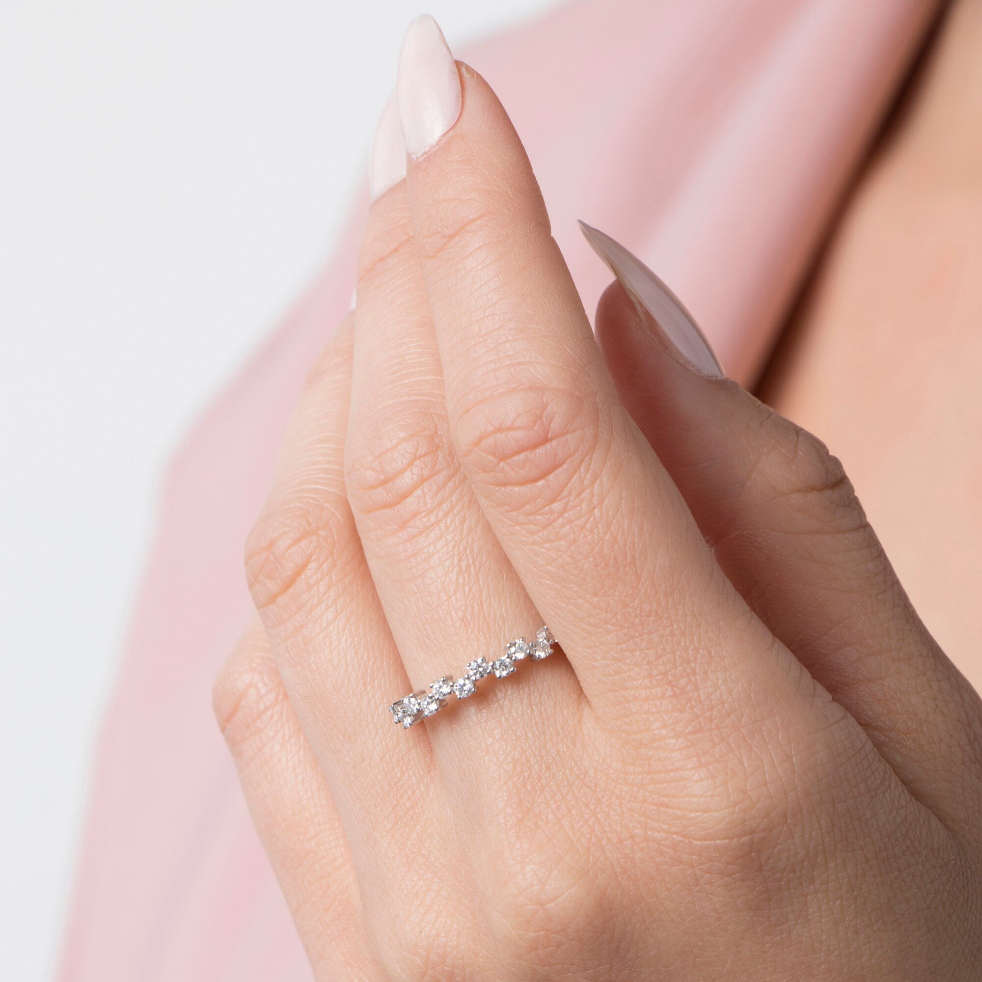 Zigzag Diamond Ring in 14K Gold