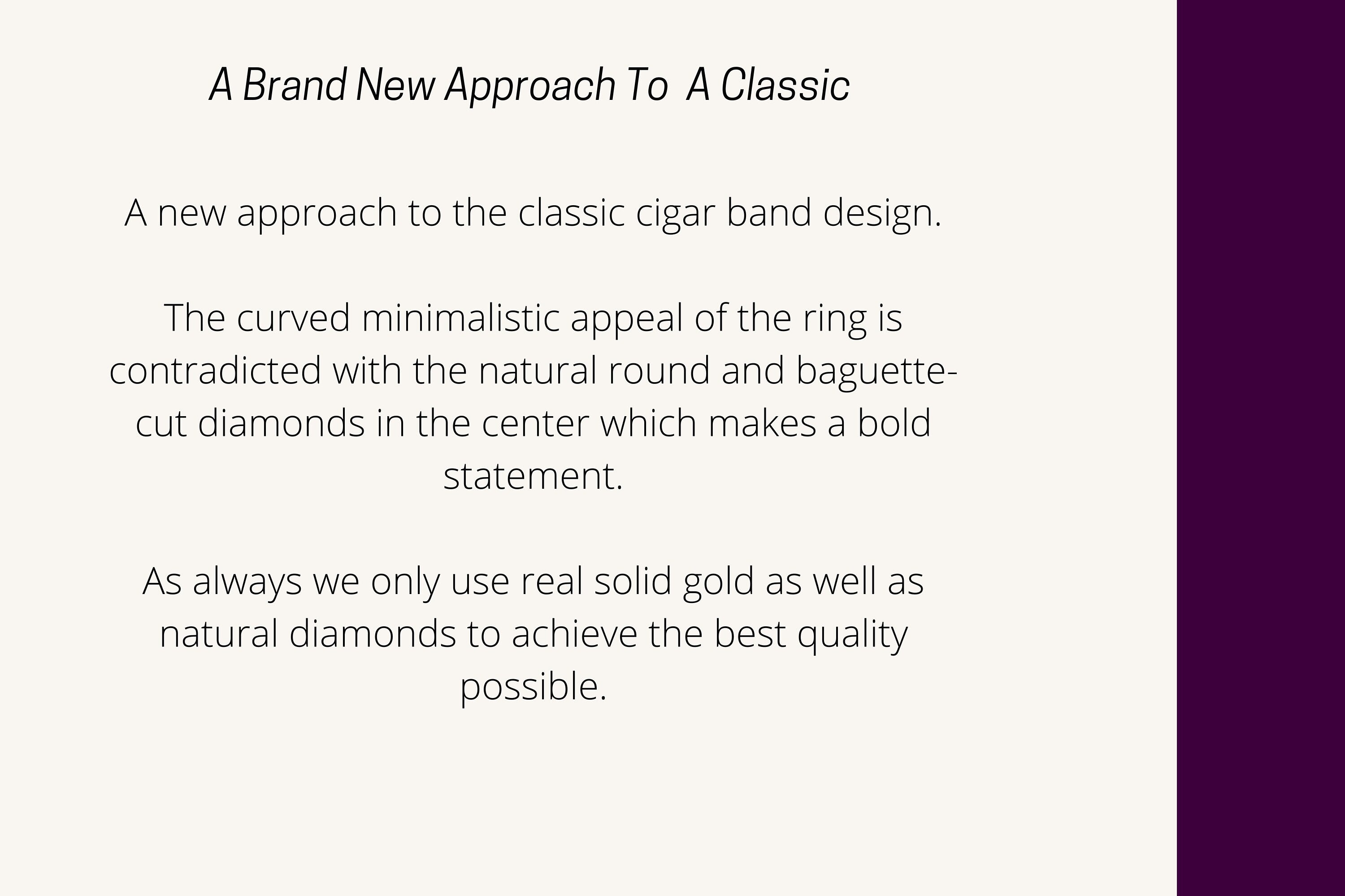Diamond Cigar Band Ring in 14K Gold